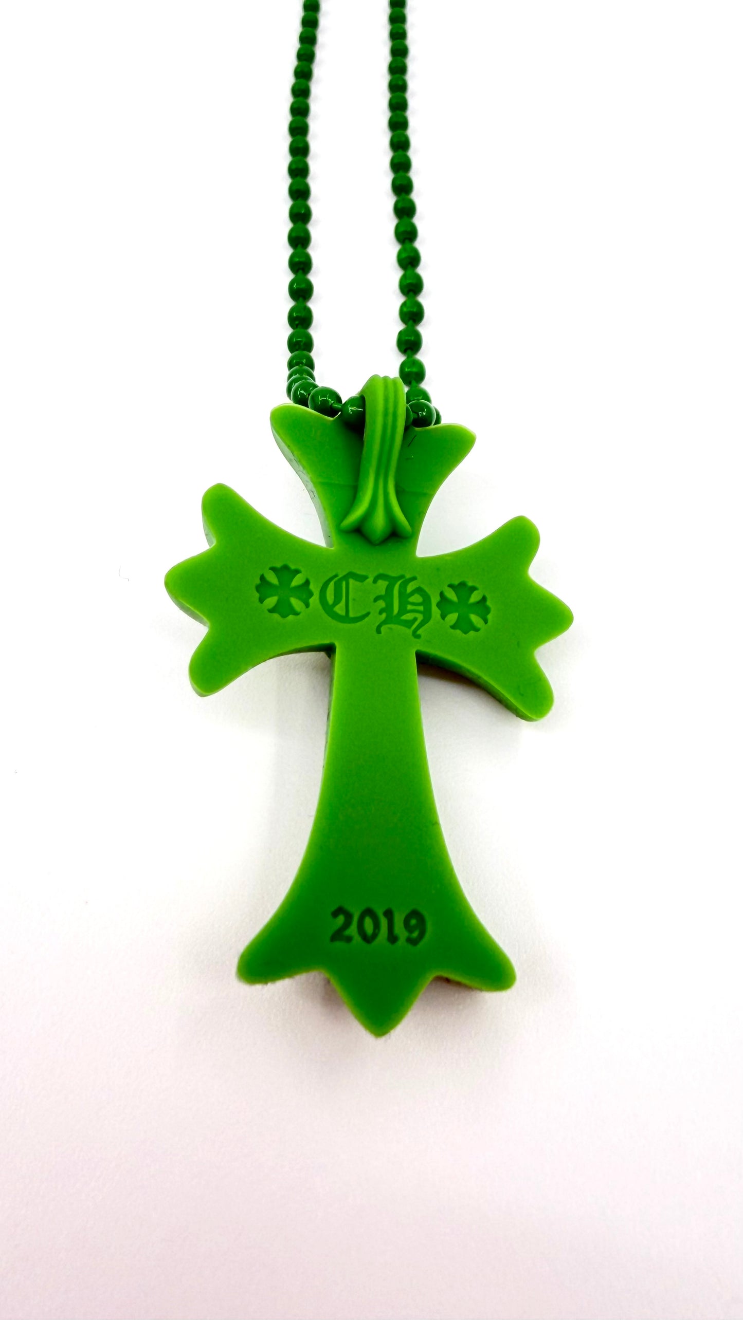 CHROME HEARTS SILICONE CROSS NECKLACE - GREEN