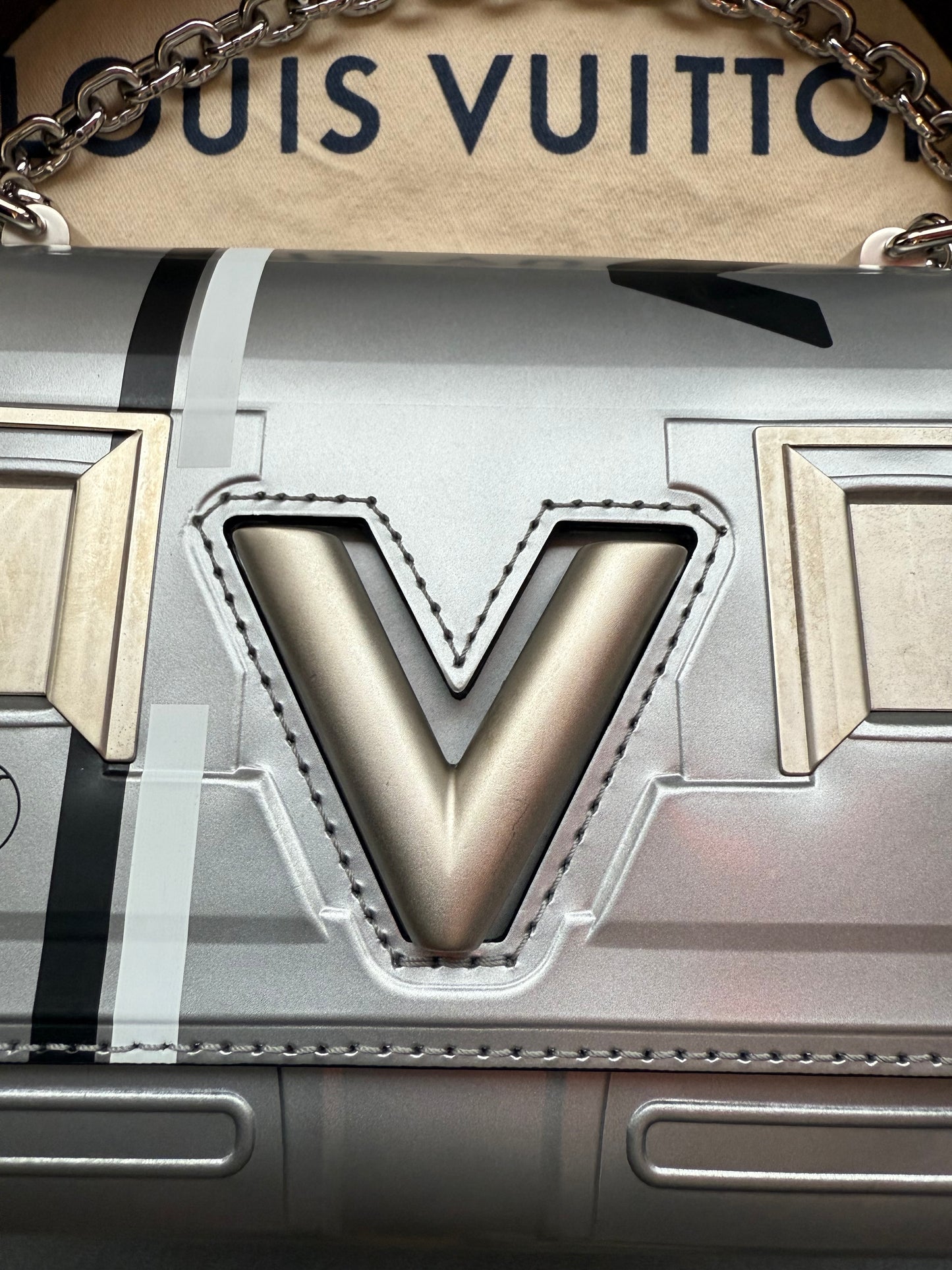 LOUIS VUITTON SPACE TWIST HANDBAG - SILVER (PRE-OWNED WITH DUSTBAG) (TANIA)