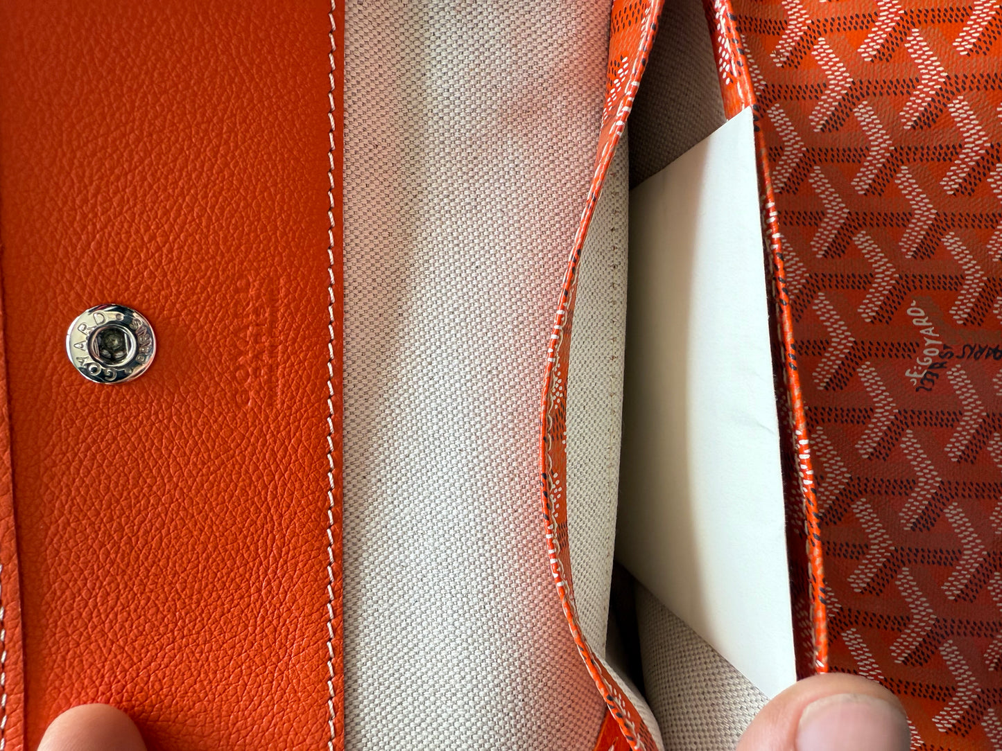 GOYARD SAINT LOUIS COATED CANVAS TOTE BAG (ORANGE)