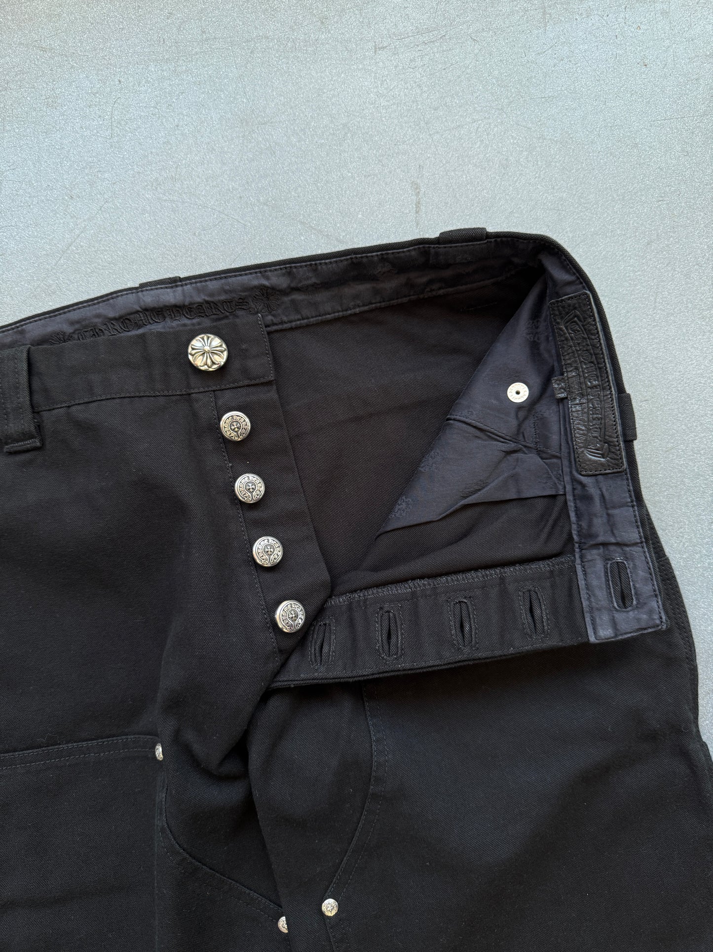 CHROME HEARTS CARPENTER DOUBLE KNEE HEAVYWEIGHT CANVAS PANTS (34) (NEW)