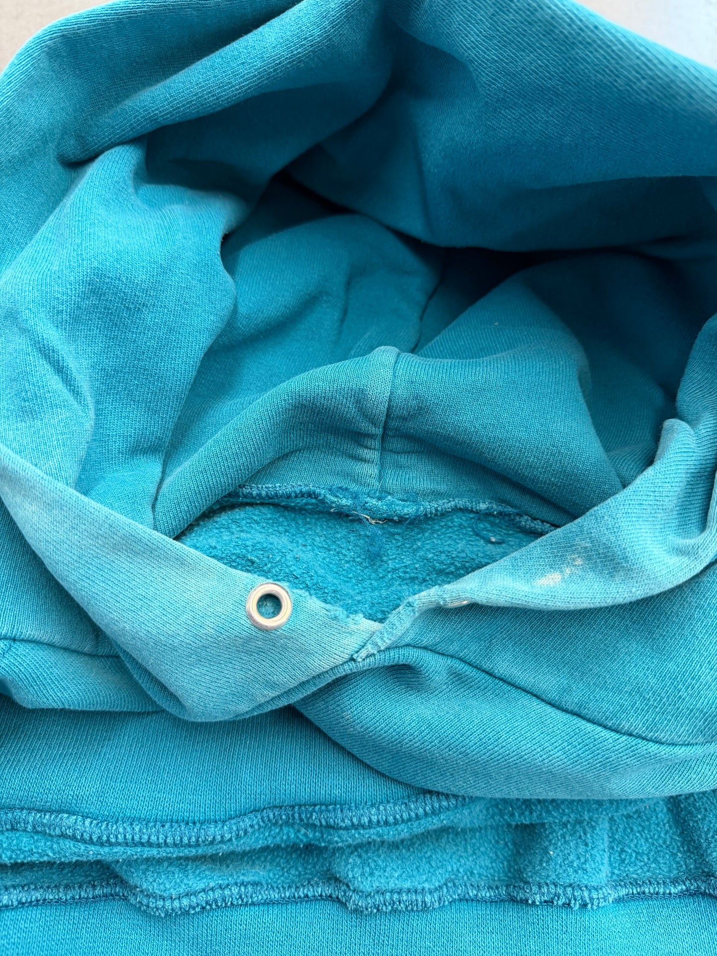 90'S NIKE SPELLOUT SWOOSH PULLOVER HOODIE (PULLED TAG) - TEAL