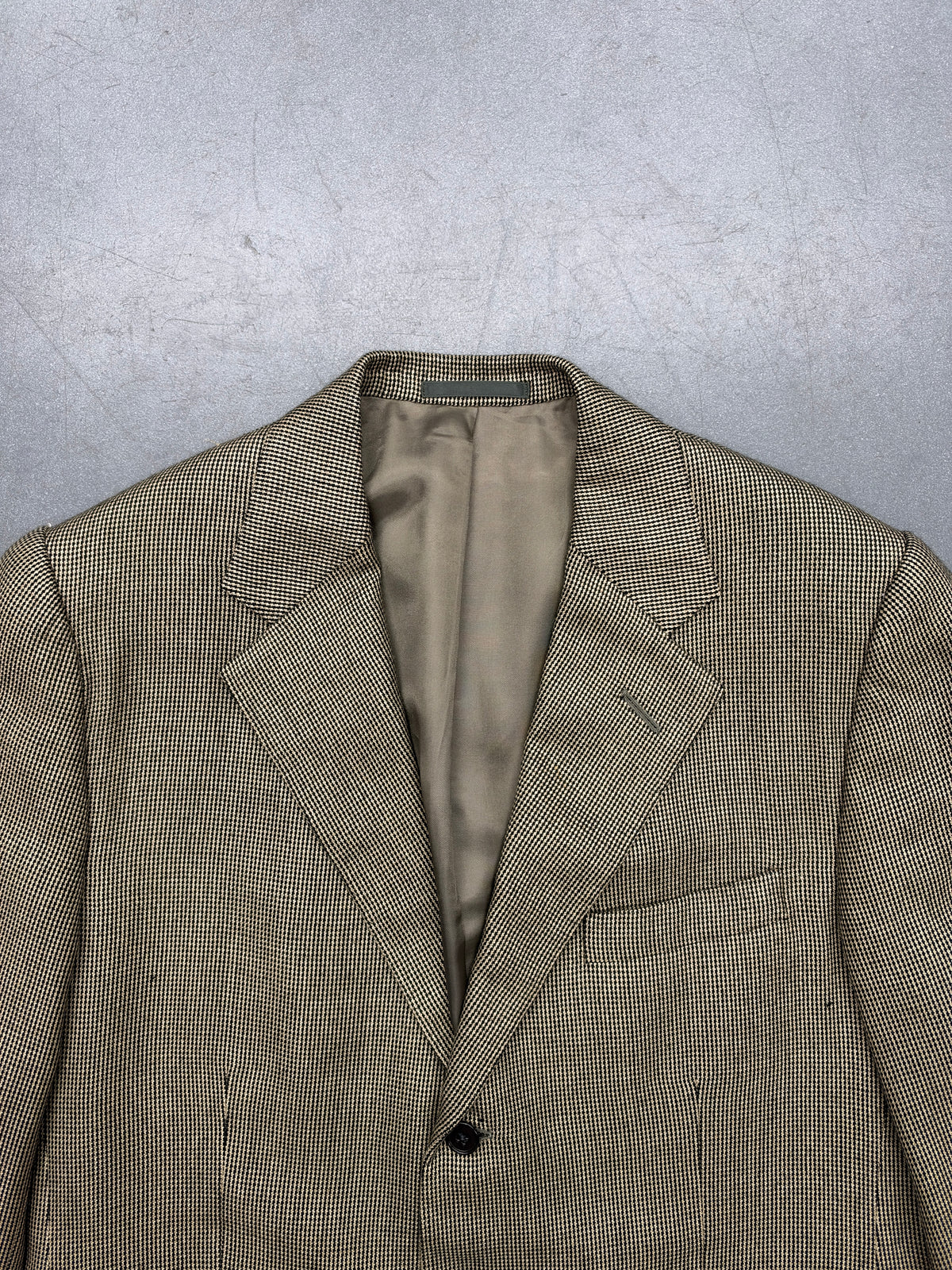 RALPH LAUREN PURPLE LABEL 50% CASHMERE 50% SILK HOUNDSTOOTH BLAZER