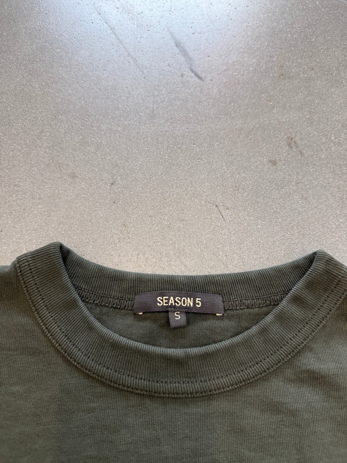 YEEZY SEASON 5 CALI SPORT TEE - GREEN (S) (CROPPED)
