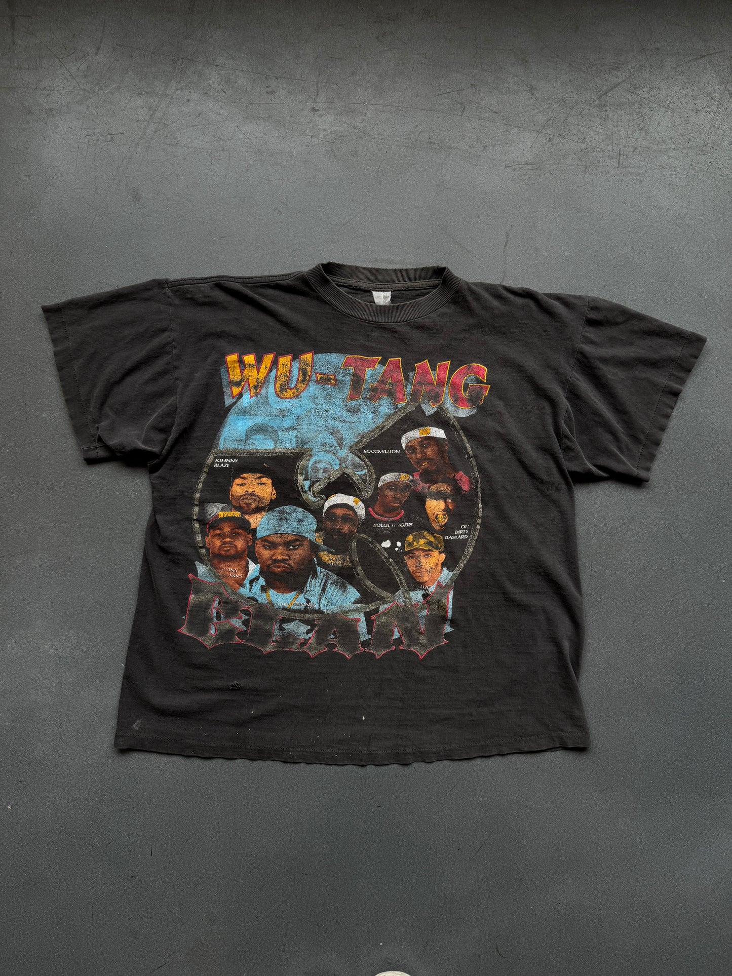 90'S WU-TANG CLAN ICE CREAM RAEKWON BOOTLEG RAP TEE (FADED TAG)