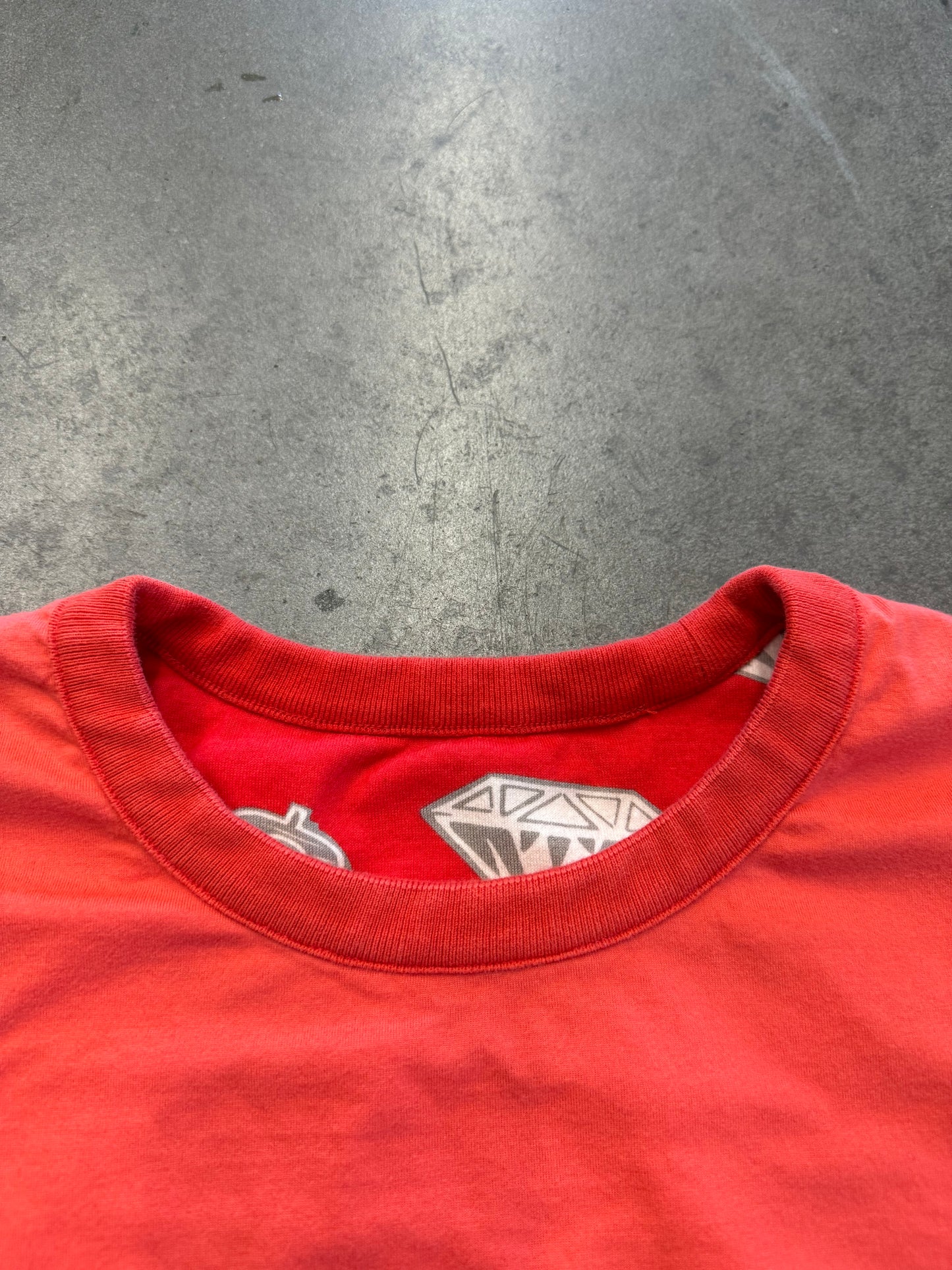 VINTAGE BILLIONAIRE BOYS CLUB BBC DIAMONDS & DOLLARS RED REVERSIBLE TEE