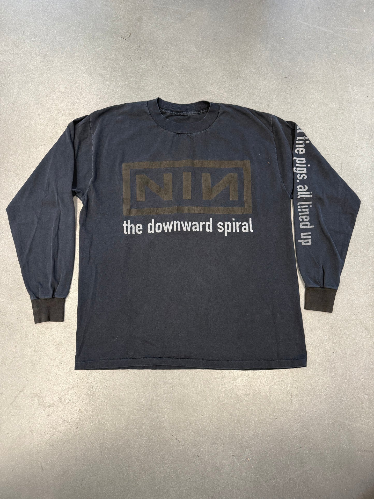 1994 NINE INCH NAILS THE DOWNWARD SPIRAL SELF DESTRUCT HALO EIGHT LONG SLEEVE TEE (PULLED TAG)