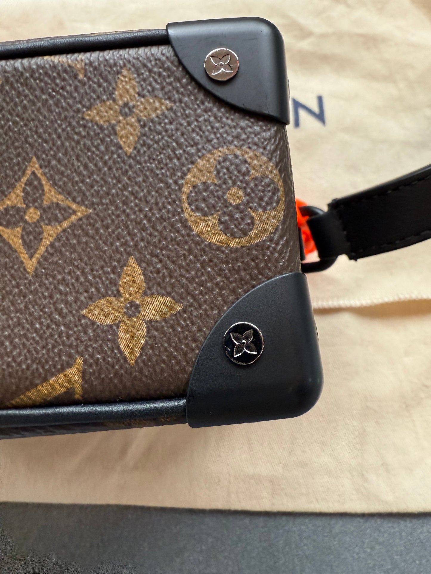 SS19 LOUIS VUITTON MINI SOFT TRUNK ORANGE CHAIN BAG - BROWN MONOGRAM (PRE-OWNED WITH DUSTBAG) (TANIA)