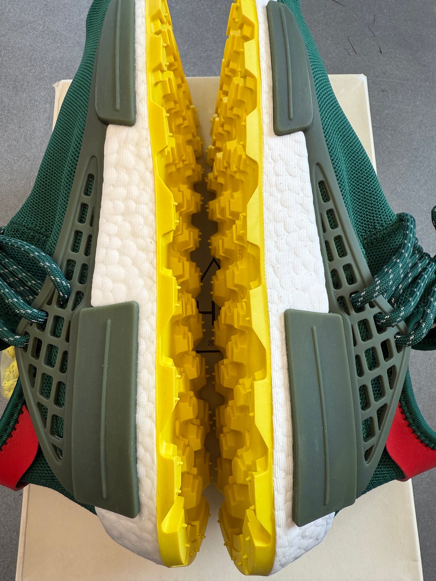 SIZE 11.5 ADIDAS NMD HU PHARRELL NERD GREEN YELLOW (BRAND NEW WITH BOX)