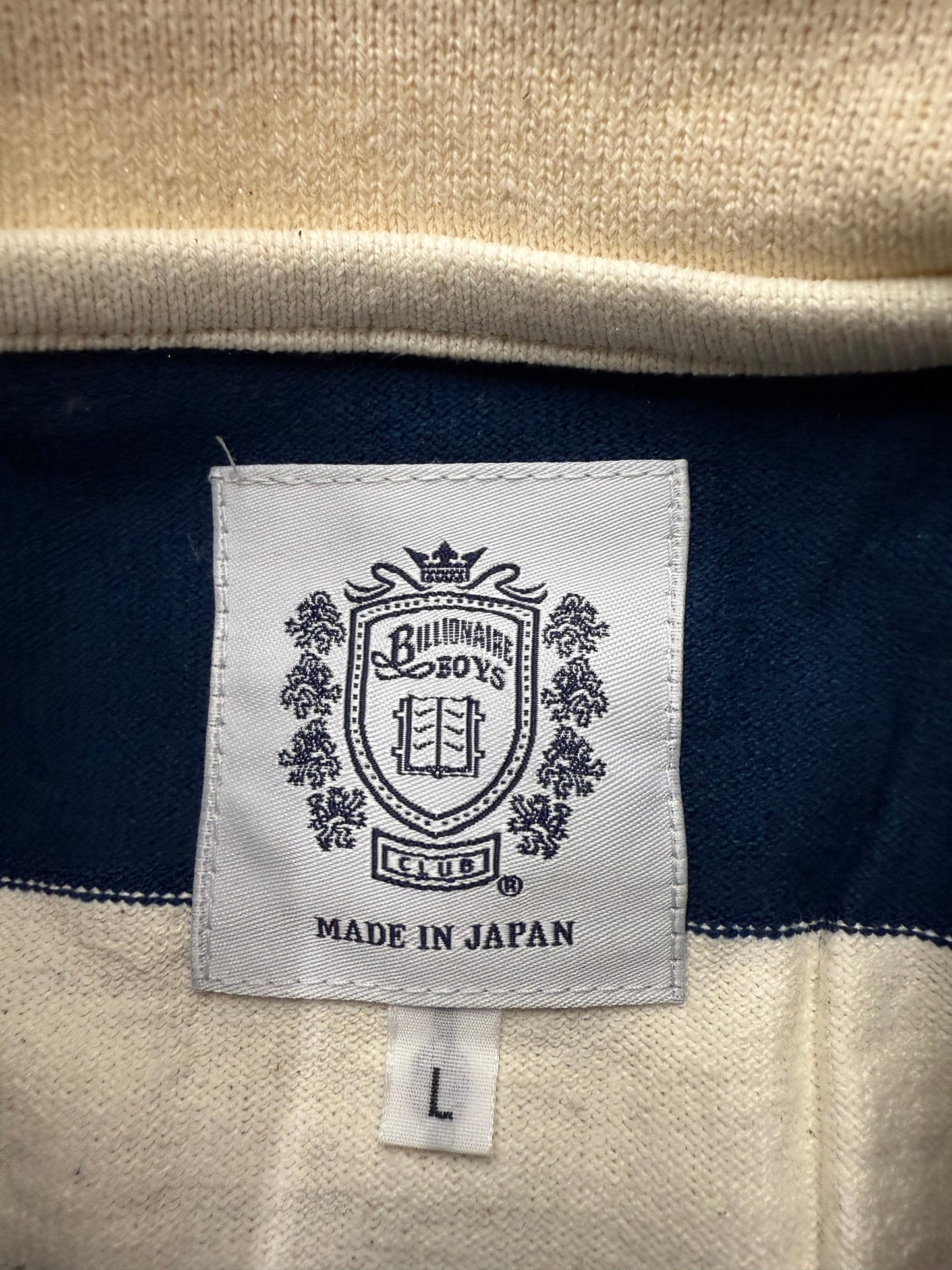 SEASON 10 BILLIONAIRE BOYS CLUB BBC AIRPLANE STRIPED POLO SHIRT (L) (NEW WITH TAG & BAG)