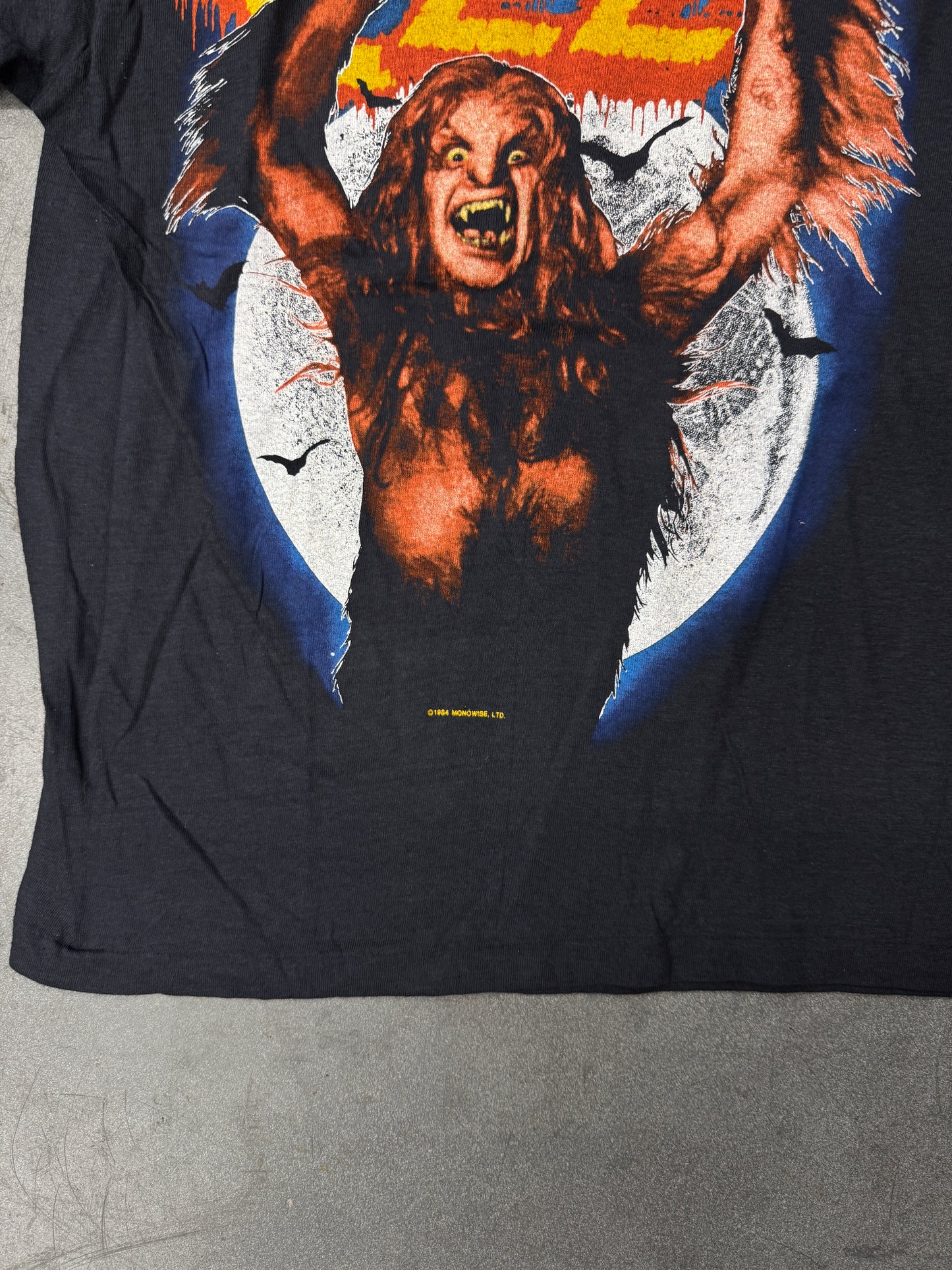 1984 OZZY OZBOURNE RULES HOWL AT THE MOON MONOWISE PROMO TEE (HANES TAG)