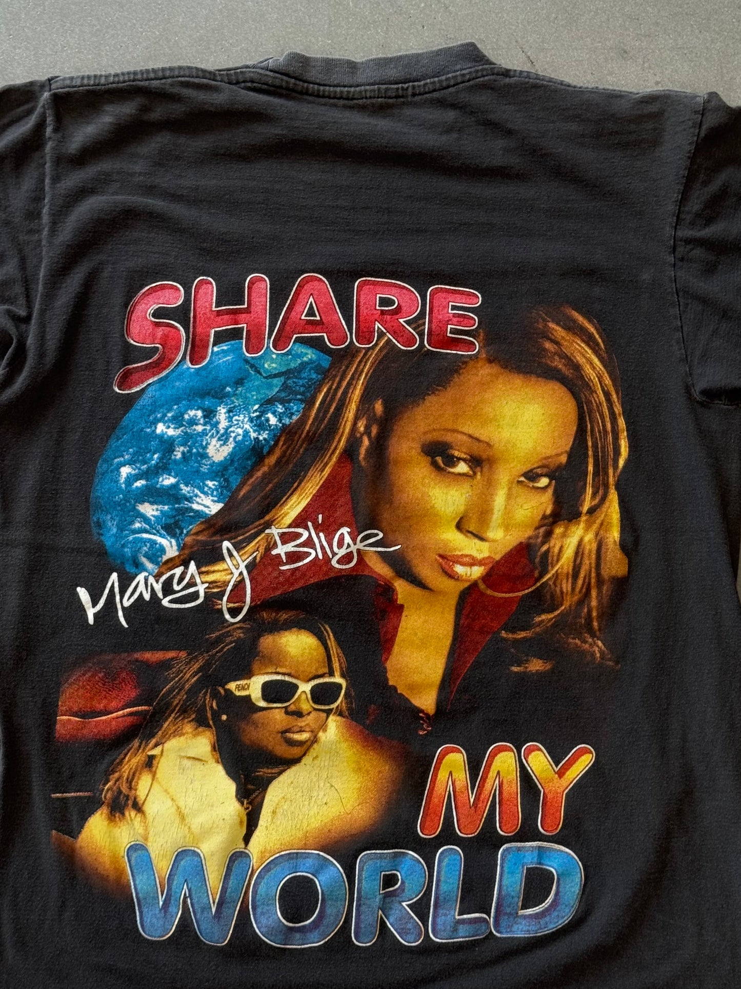 90S BOOTLEG MARY J. BLIGE SHARE MY WORLD RAP-STYLE TEE (FADED TAG)