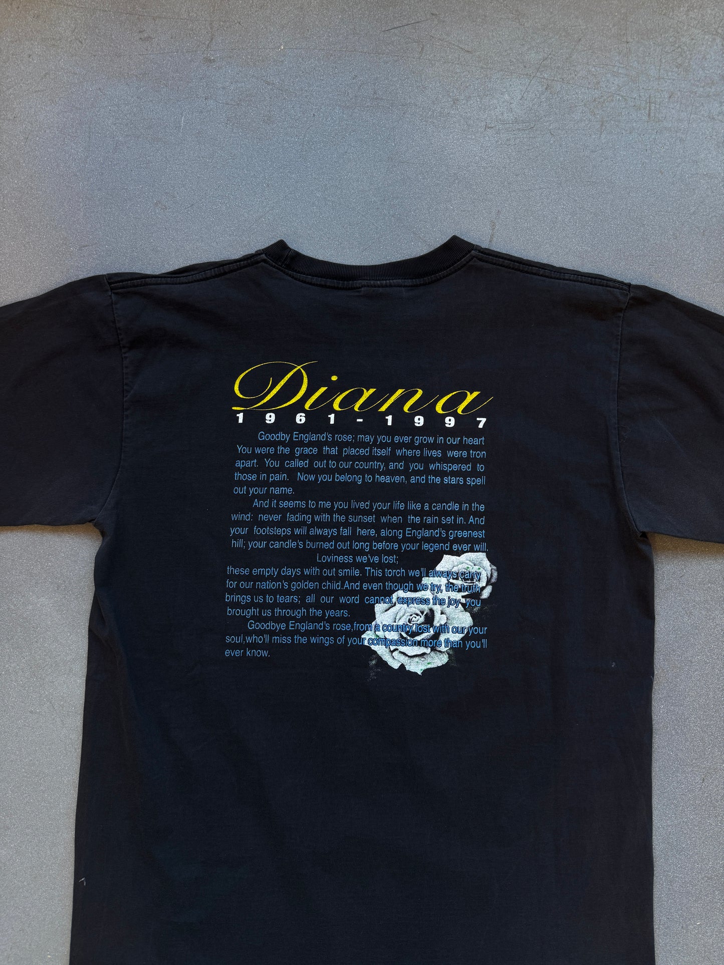 1997 RIP PRINCESS DIANA BOOTLEG RAP STYLE TEE (TOP-ONE TAG)