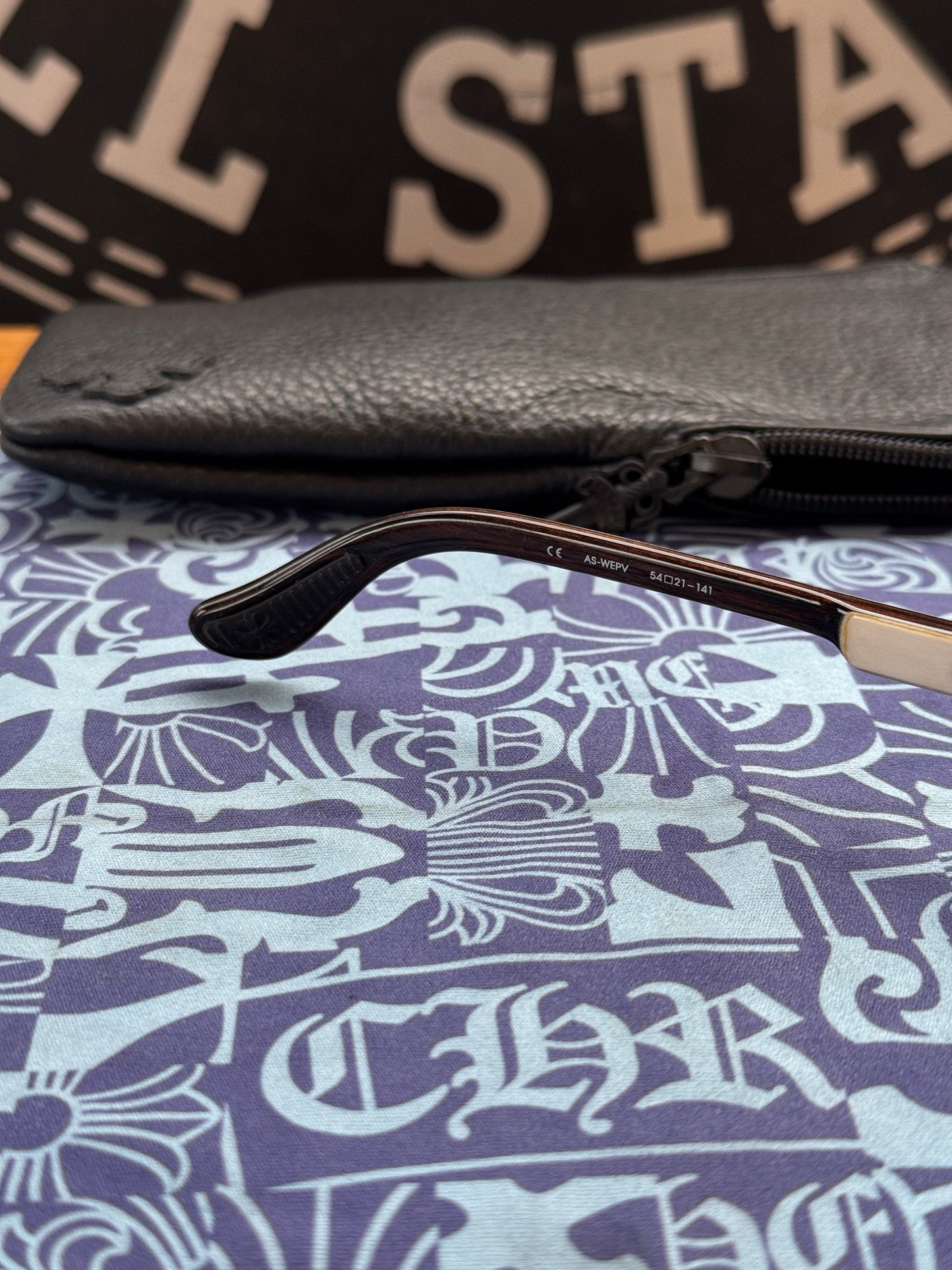CHROME HEARTS DEEP I EYE GLASSES WHITE EBONY WOOD / PIANO VARNISH (WITH CASE)