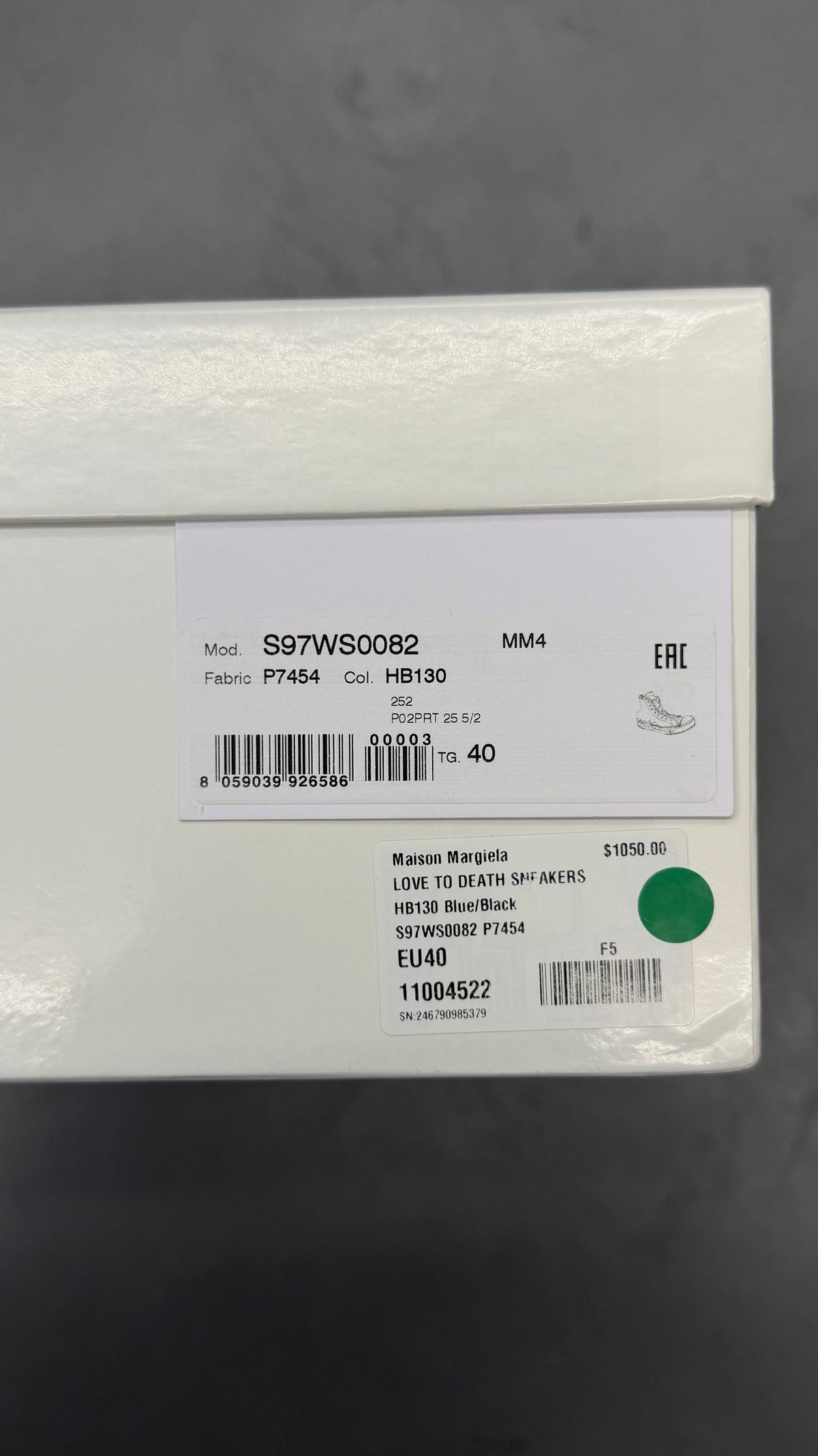 MAISON MARGIELA LOVE TO DEATH SNEAKERS BLUE/BLACK