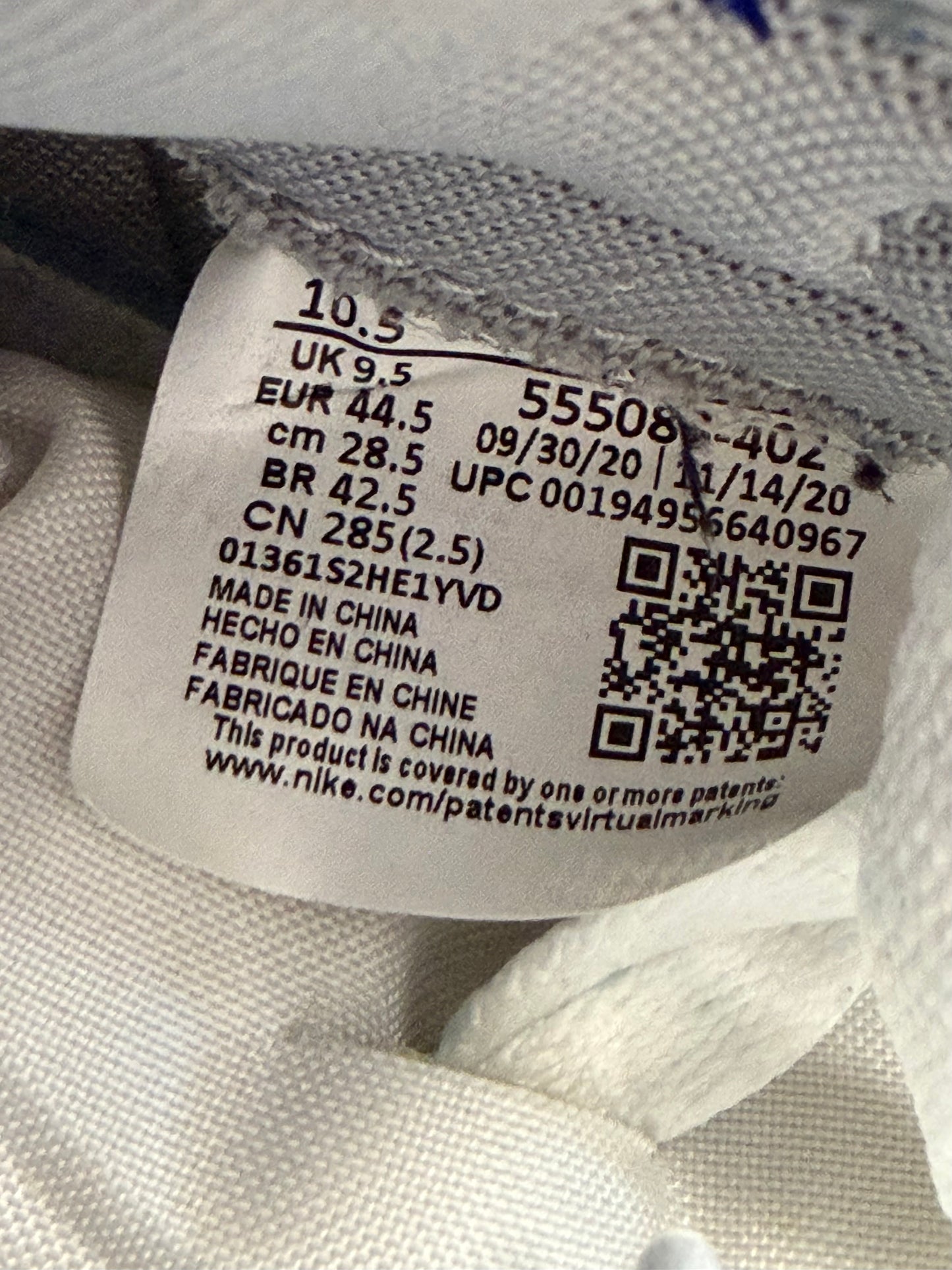 2021 AIR JORDAN 1 RETRO HIGH OG - HYPER ROYAL / SMOKE GREY (W/BOX)