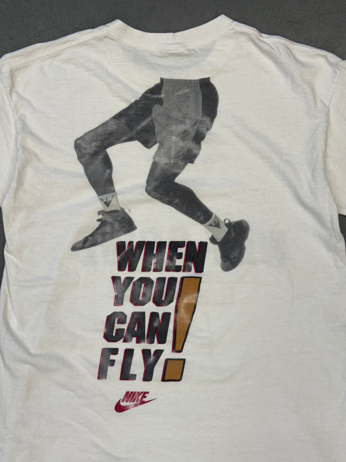 90S NIKE "WHY DRIVE? WHEN YOU CAN FLY!" MICHAEL JORDAN TEE (GREY NIKE TAG)