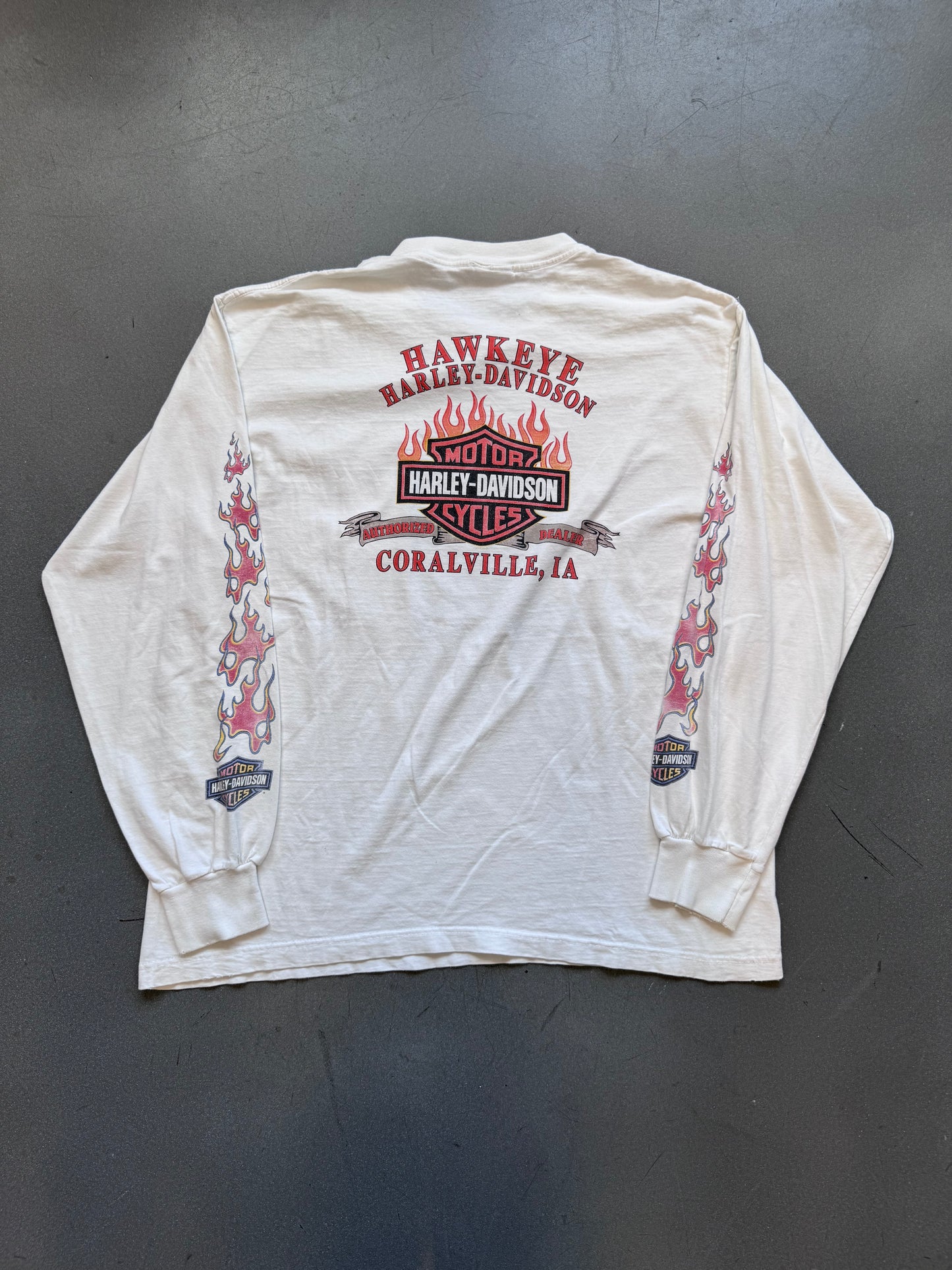 2002 HARLEY-DAVIDSON MOTORCYCLES EAGLE FLAME CORALVILLE LS POCKET TEE