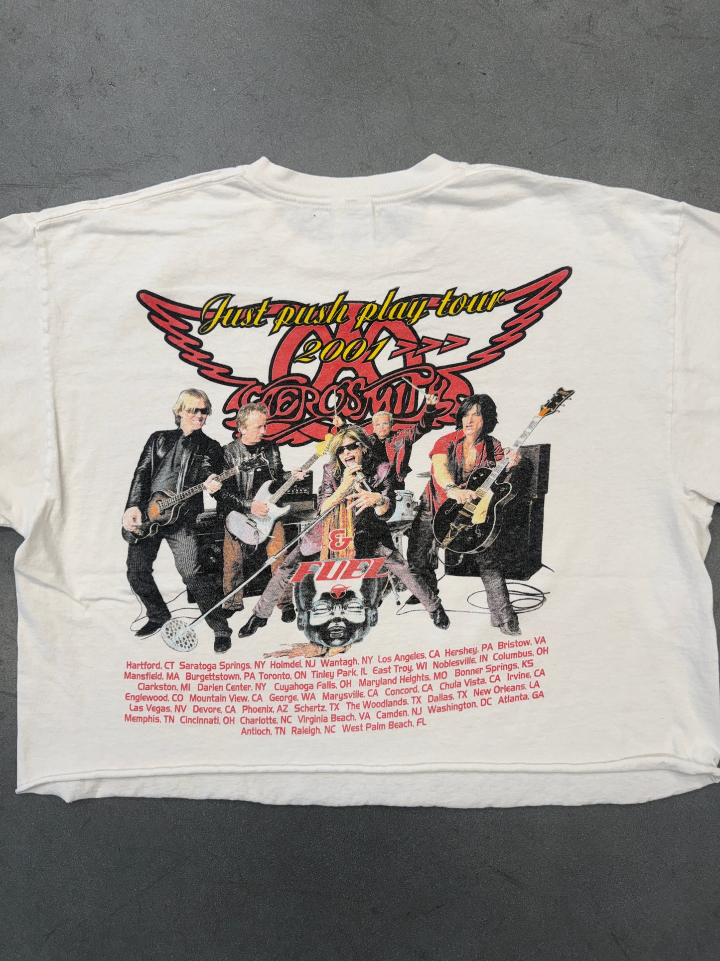 2001 AEROSMITH SORAYAMA JUST PUSH PLAY TOUR CROPPED TEE (DELTA TAG)