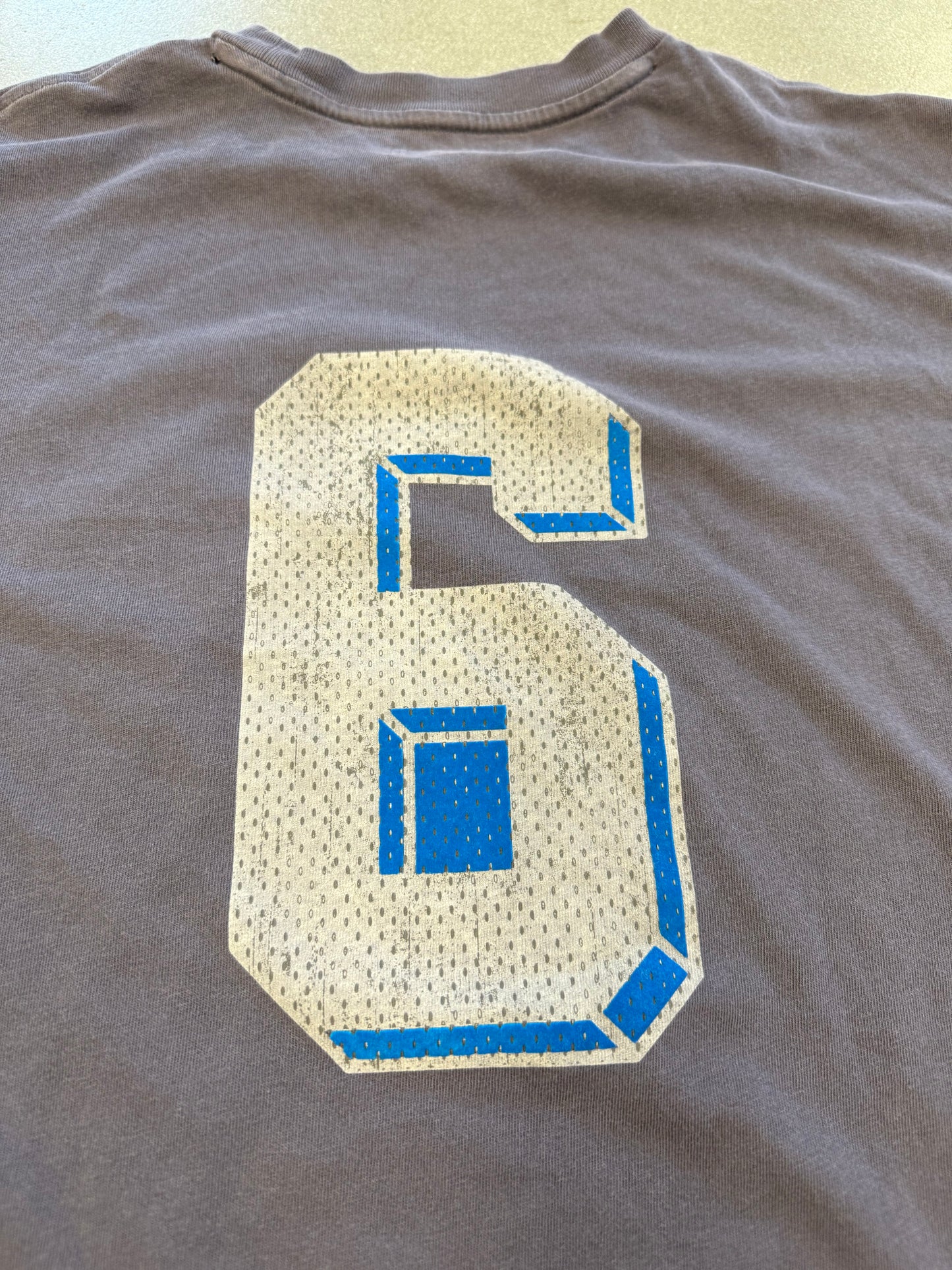 SS25 SUPREME FLOCKED WASHED S/S TOP TEE - NAVY