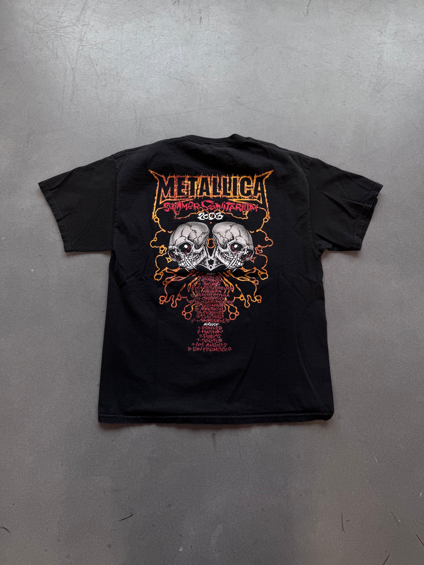 2003 METALLICA SUMMER SANITARIUM TOUR TEE (PULLED TAG)
