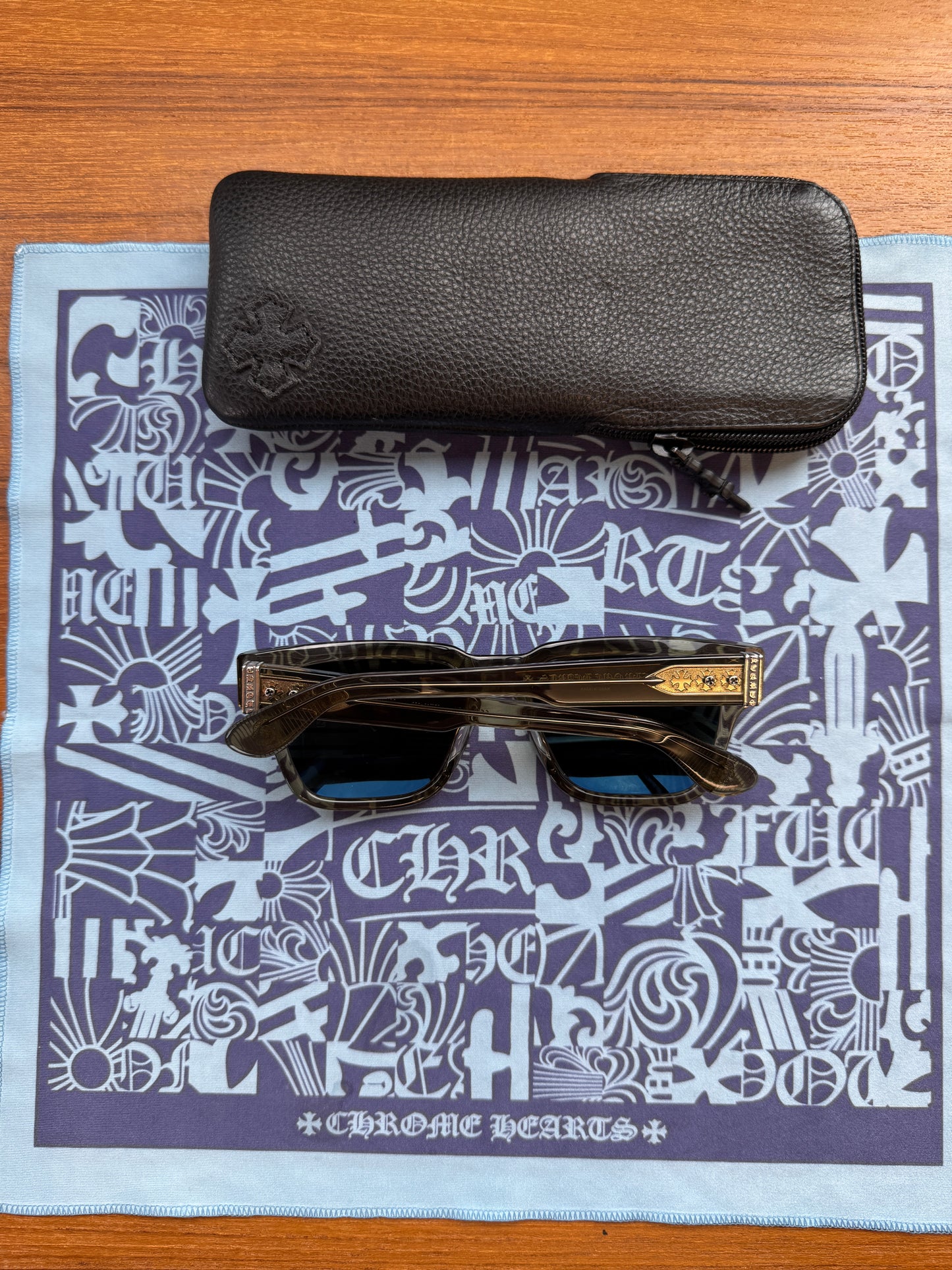 CHROME HEARTS MIDIXATHRILL I SUNGLASSES - CLEAR SMOKE GREY (BRAND NEW WITH CLOTH AND CASE)