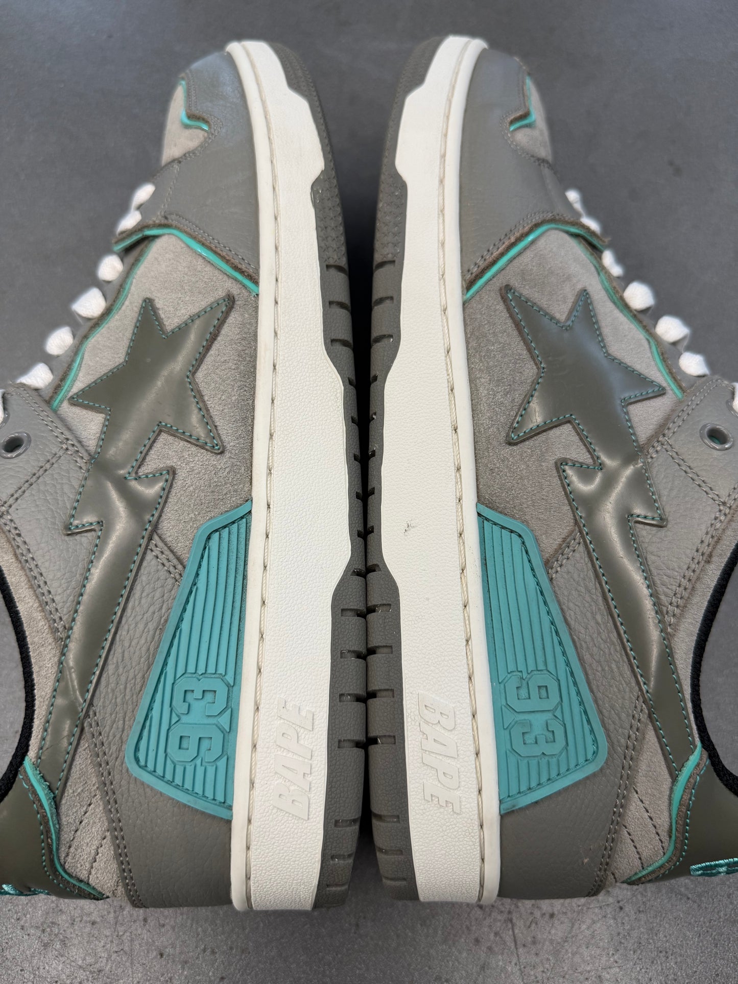 2022 SIZE 11 A BATHING APE BAPE SK8 STA - GREY TURQUOISE (PRE-OWNED NO BOX)