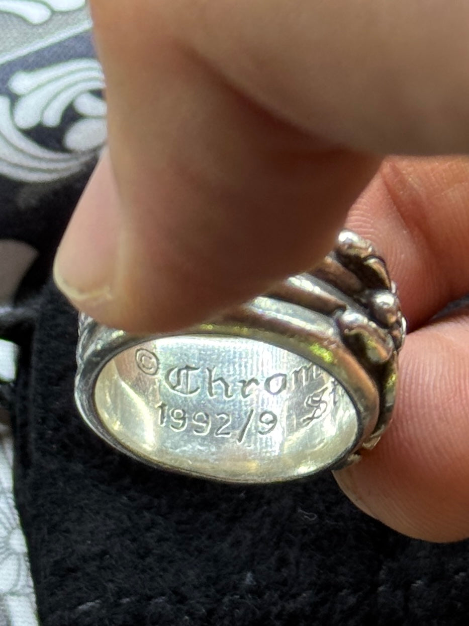 CHROME HEARTS DIAMOND DAGGER SILVER RING SIZE 6.5 (15.5 GRAMS)