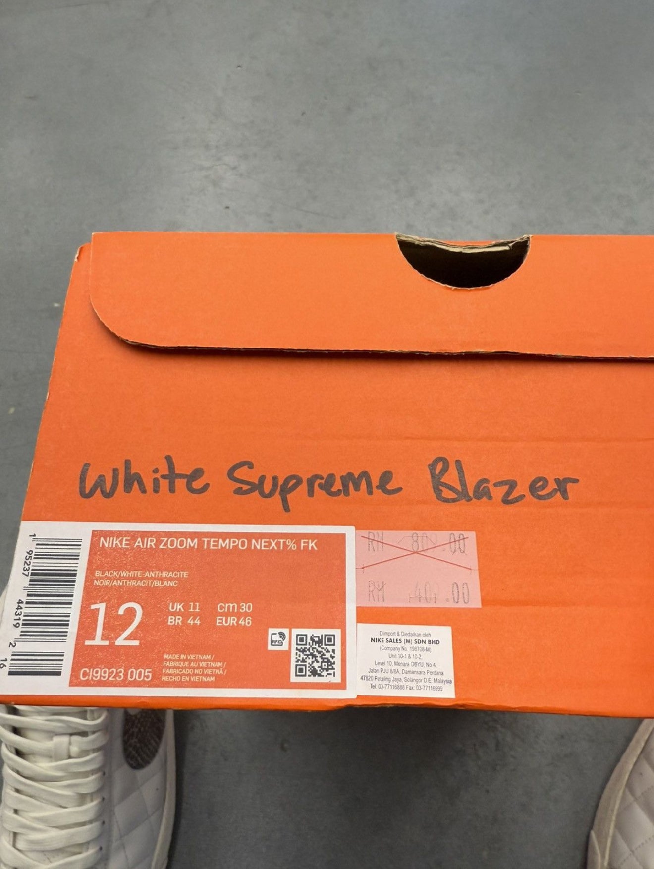 SIZE 12 2006 NIKE SB SUPREME BLAZER (PRE-OWNED, WITH REPLACEMENT BOX)