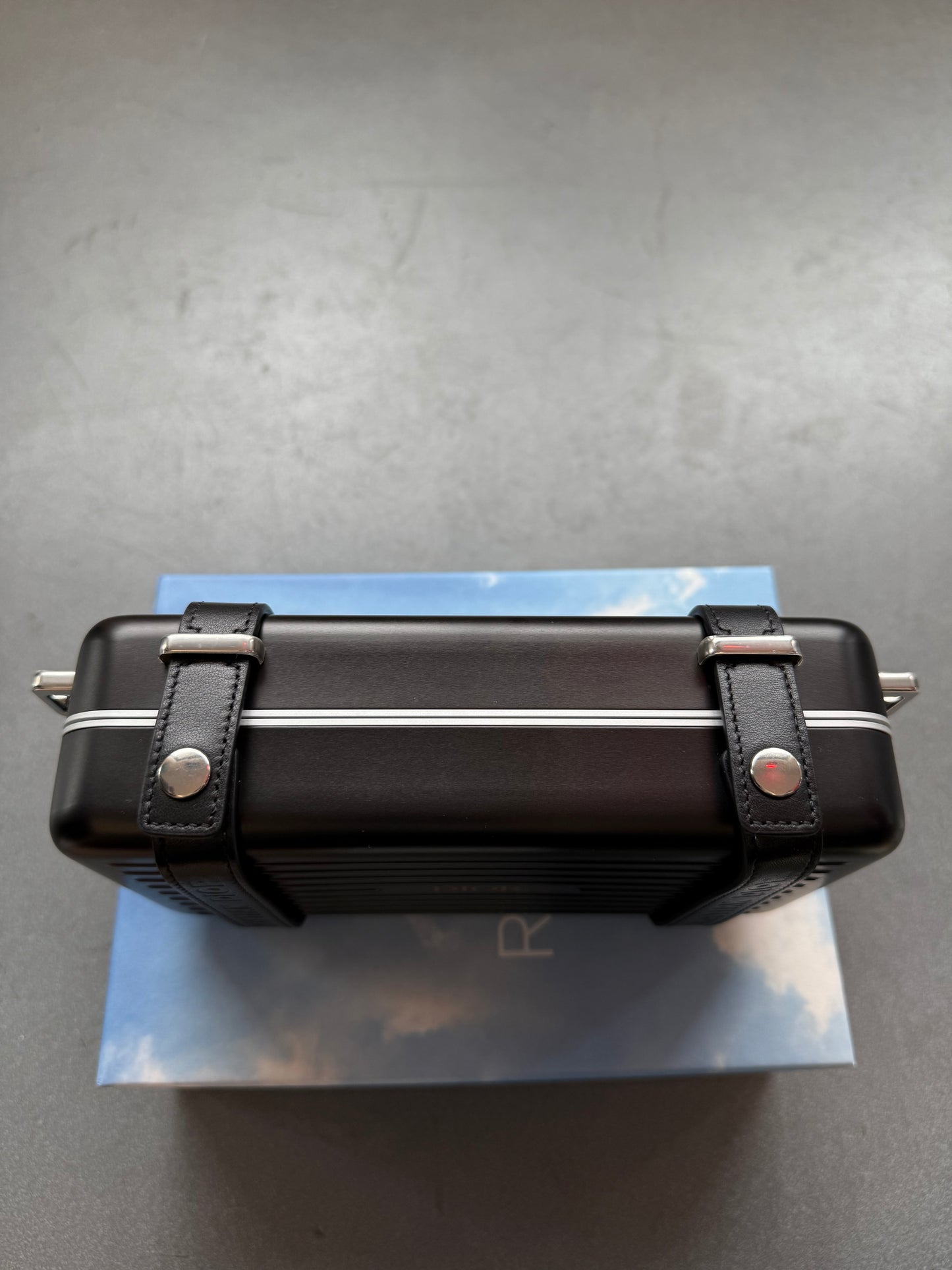 SS20 DIOR X RIMOWA PERSONAL CLUTCH ON STRAP - ALUMINUM BLACK (NEW WITH BOX) (TANIA)
