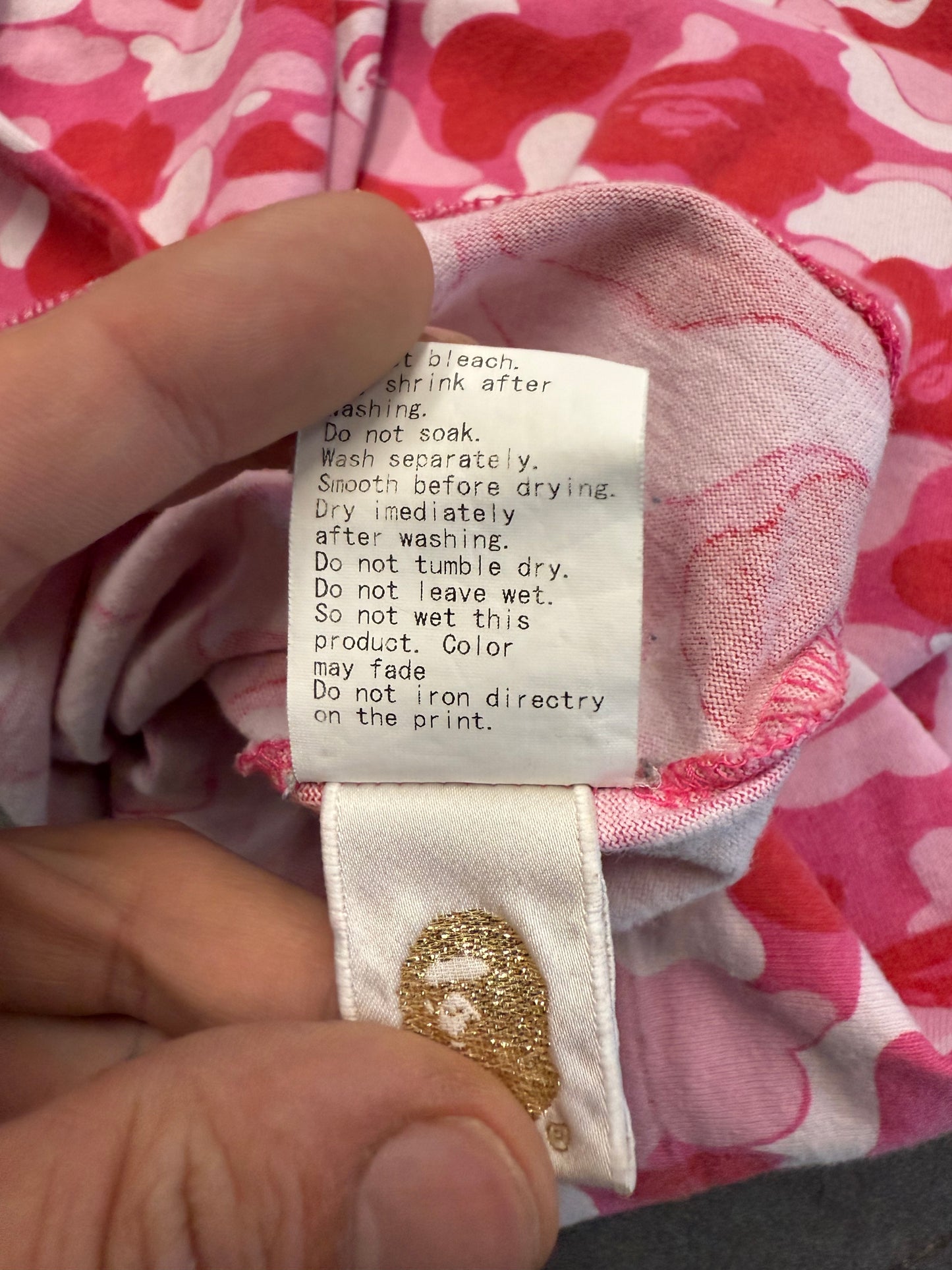 VINTAGE A BATHING APE BAPE ABC CAMO TEE - PINK (XL)