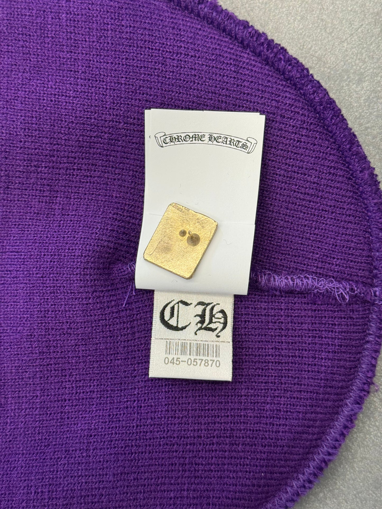 CHROME HEARTS TRIPLE CROSS WATCH CAP - PURPLE/RED