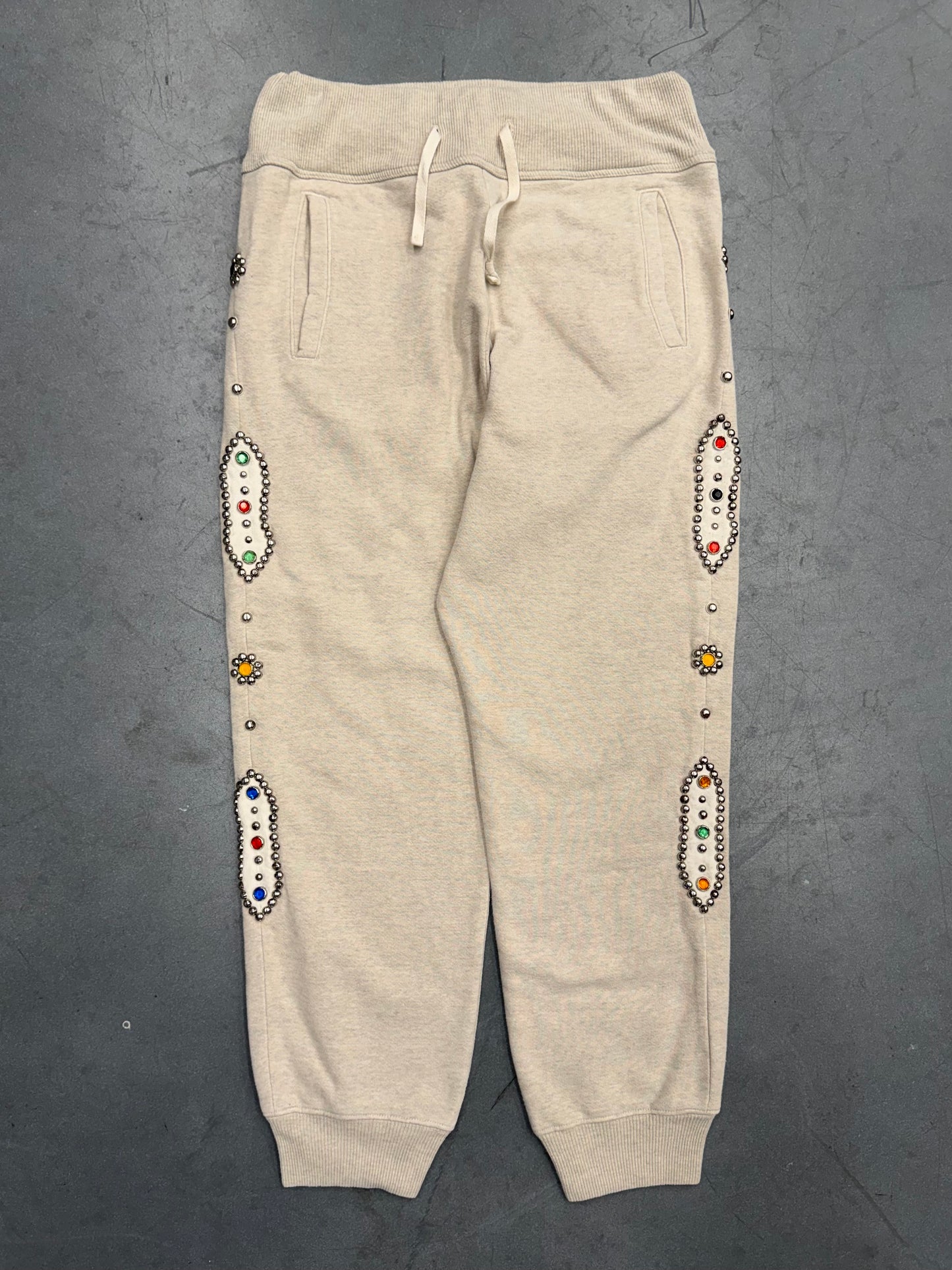 KAPITAL 12/GRANDRELLE STUDDED SWEATPANTS - HEATHER GRAY