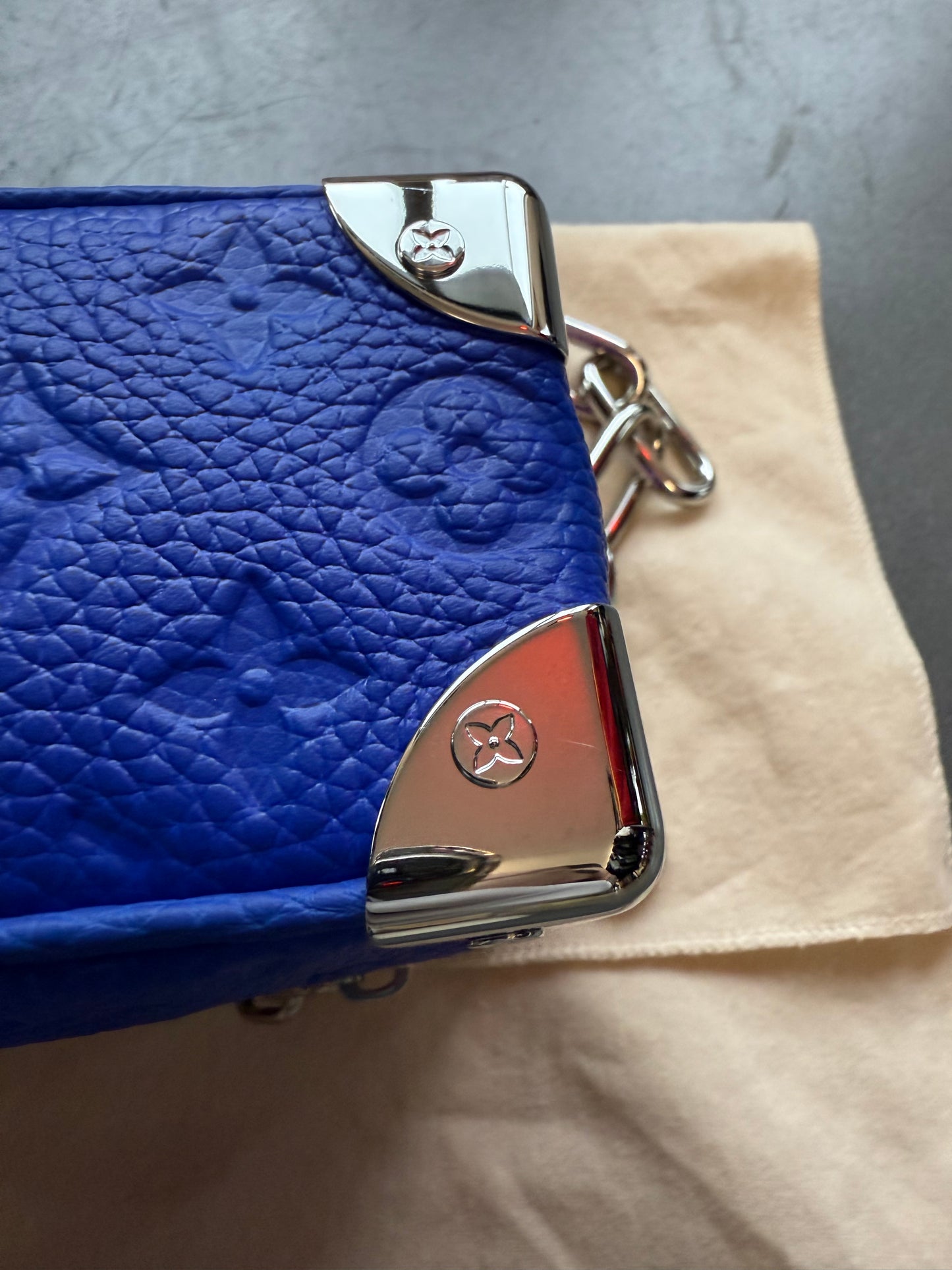 SS22 LOUIS VUITTON MINI SOFT TRUNK CHAIN BAG - TAURILLON ILLUSION BLUE/PINK (NEW WITH DUSTBAG) (TANIA)