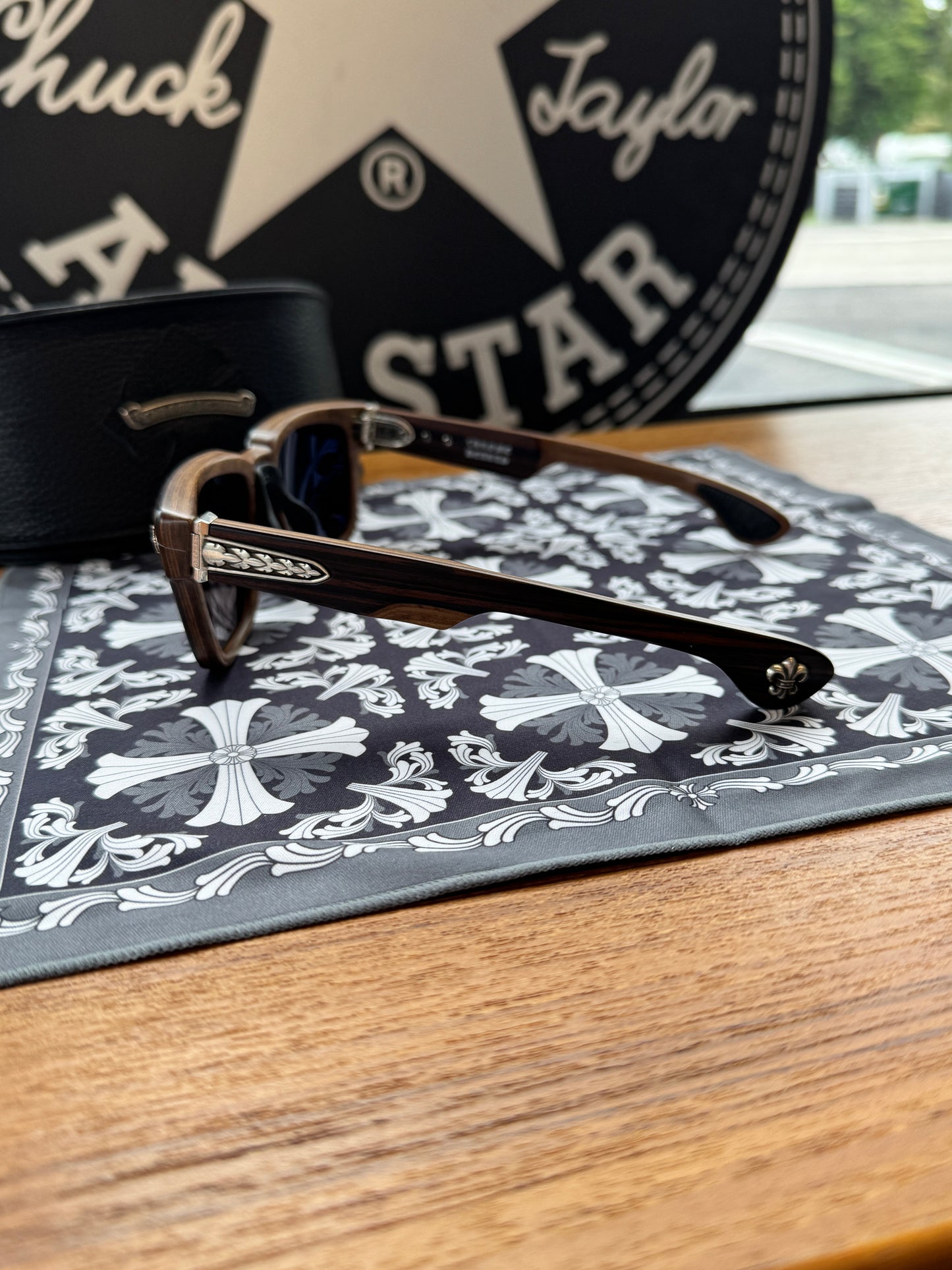 CHROME HEARTS LILITH WOODEN SUNGLASSES (WITH CASE)