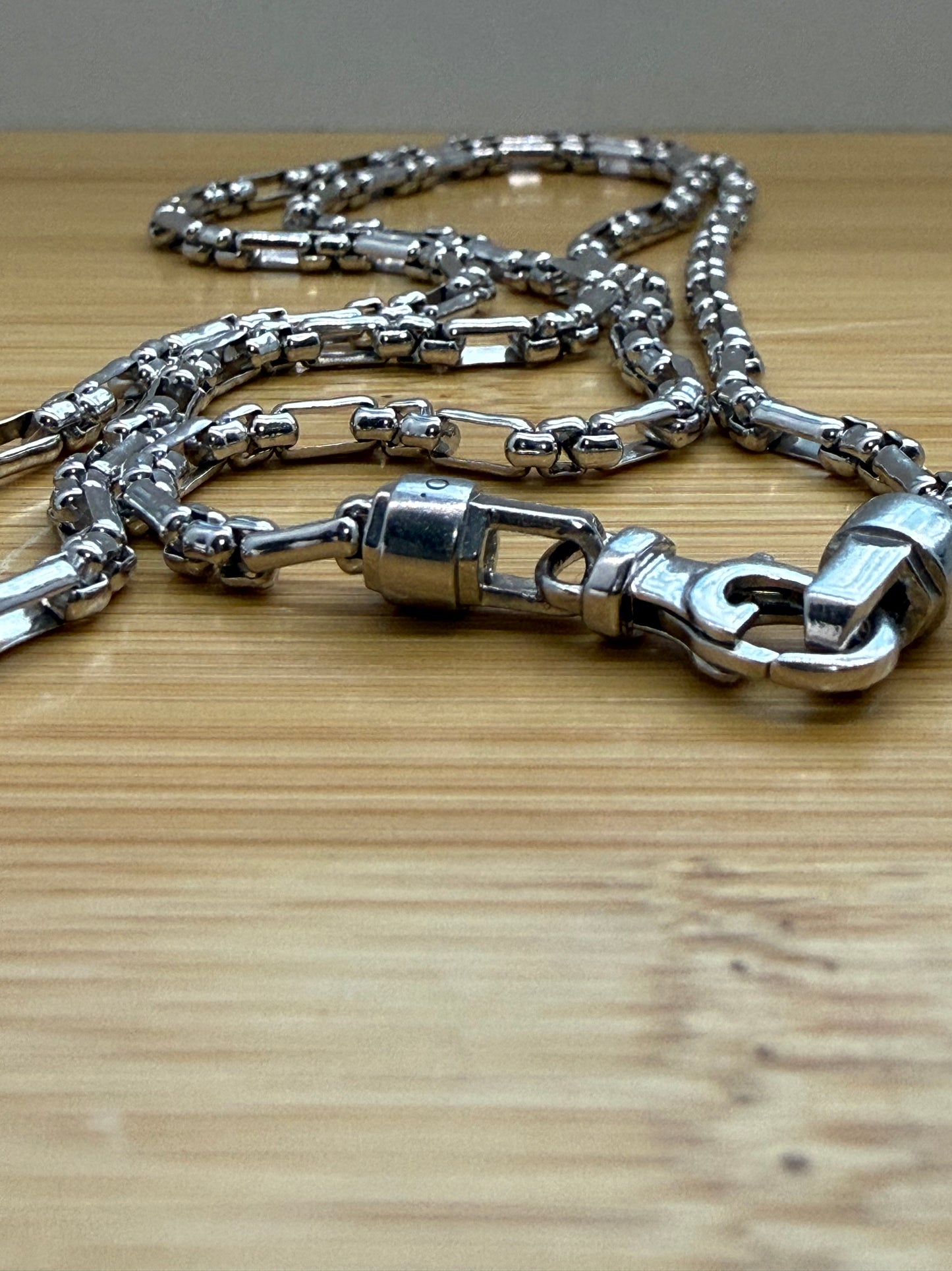 GABRIEL & CO RECTANGLE LINK STERLING SILVER NECKLACE - 22 INCH