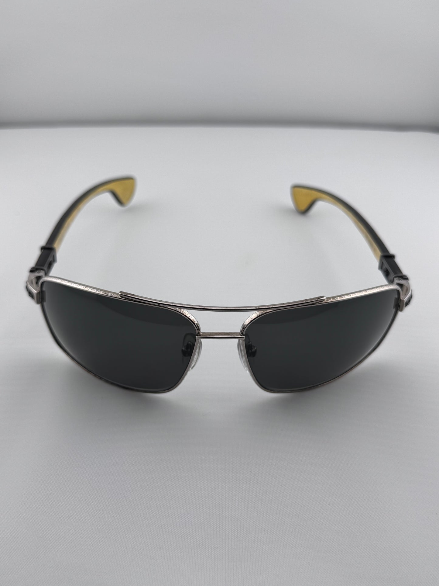 VINTAGE CHROME HEARTS 'THE BEAST III' WOOD CONCH GOLD SUNGLASSES (PRE-OWNED WITH CASE)