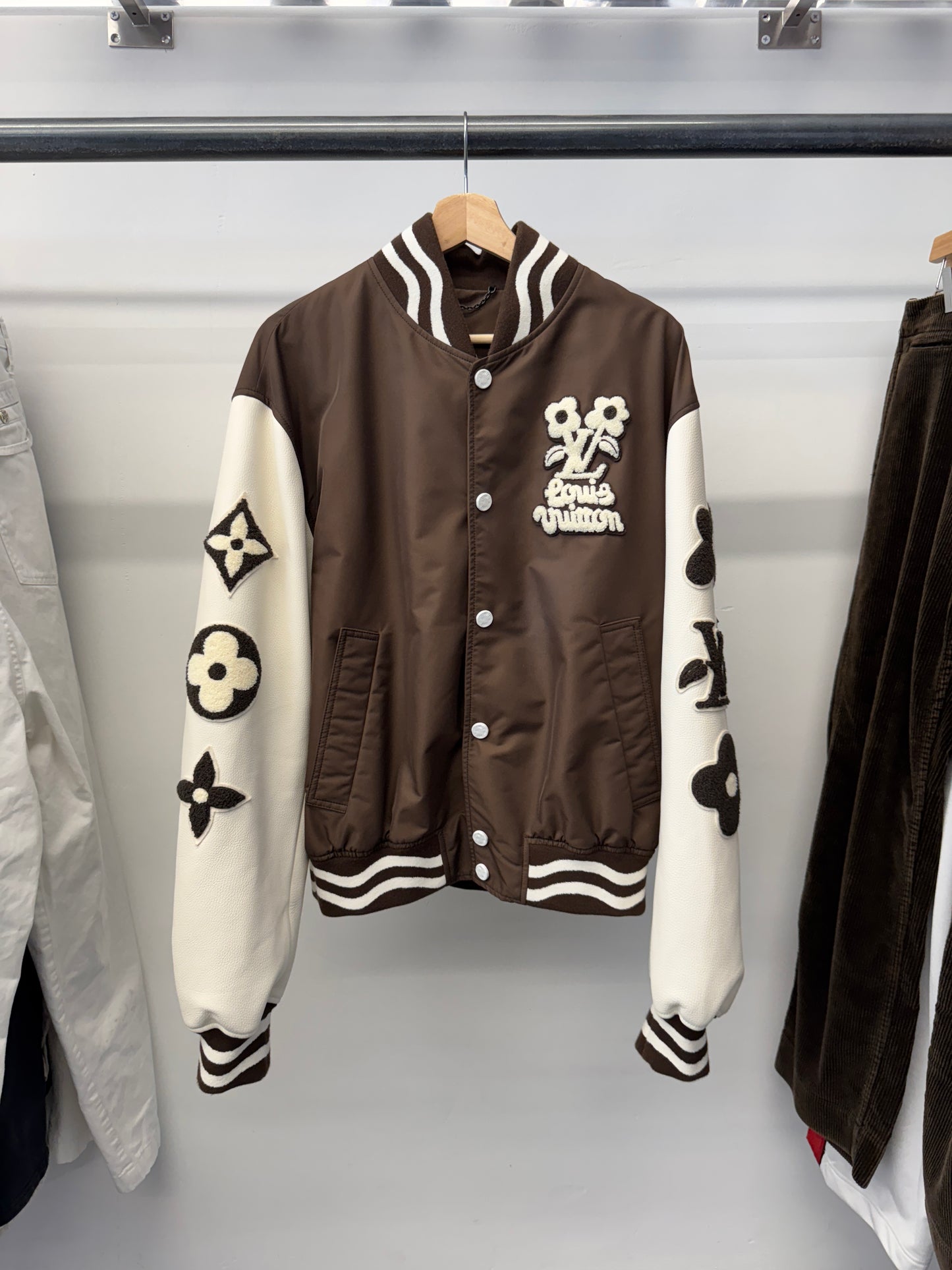 SS24 LOUIS VUITTON BY TYLER THE CREATOR EMBROIDERED VARSITY JACKET