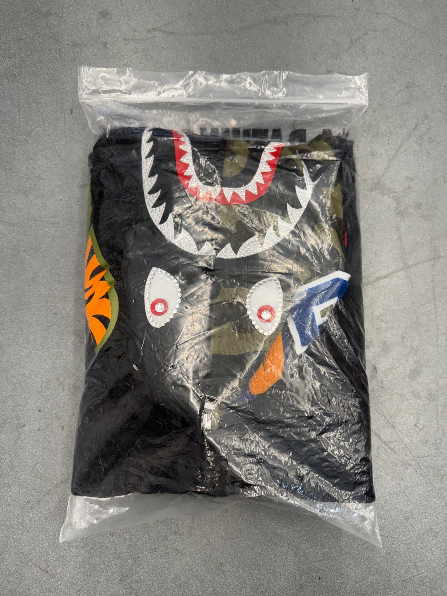 FW18 A BATHING APE BAPE SWAROVSKI SHARK FULL ZIP HOODIE (NEW)