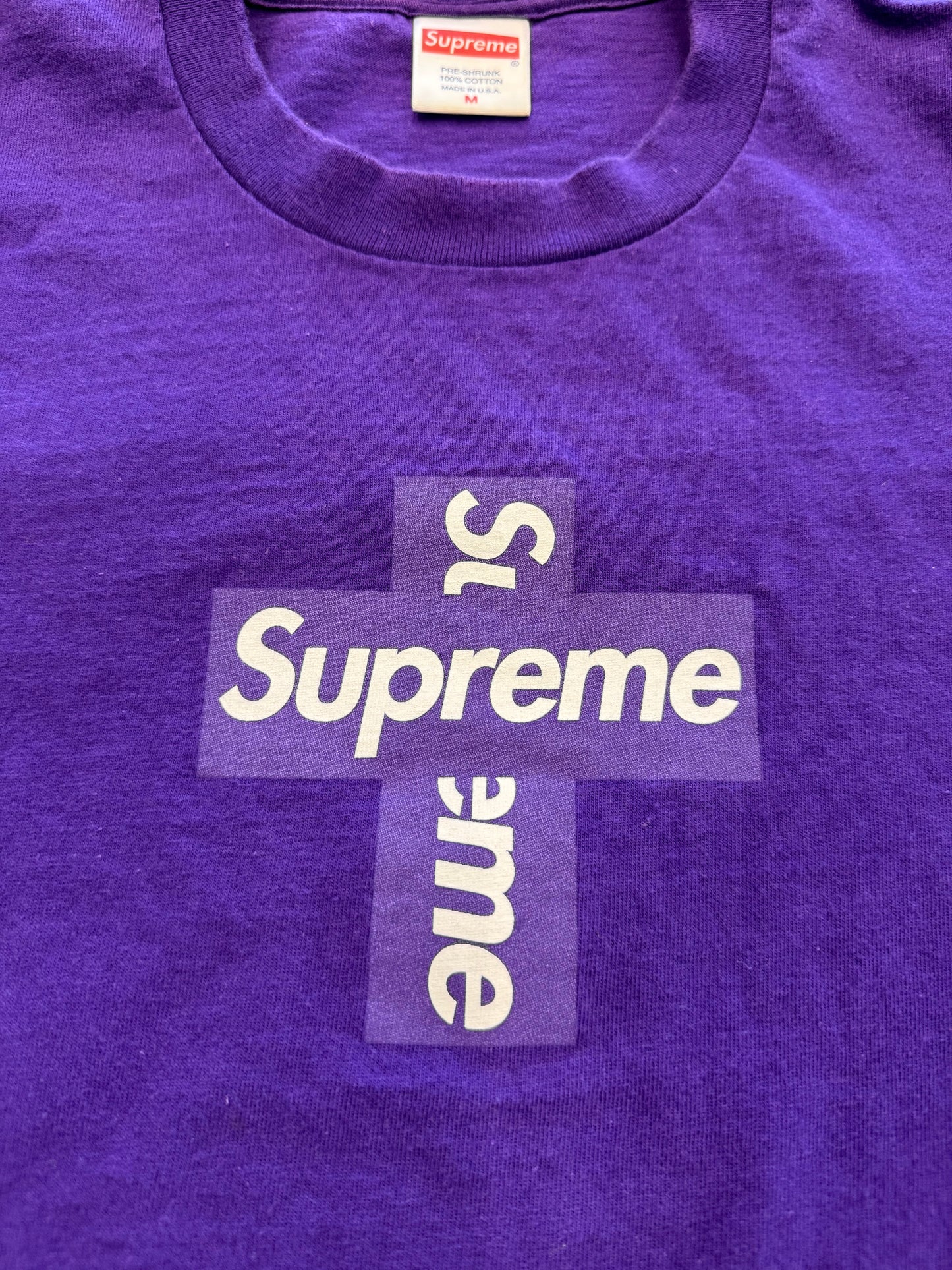FW20 SUPREME CROSS BOX LOGO TEE PURPLE