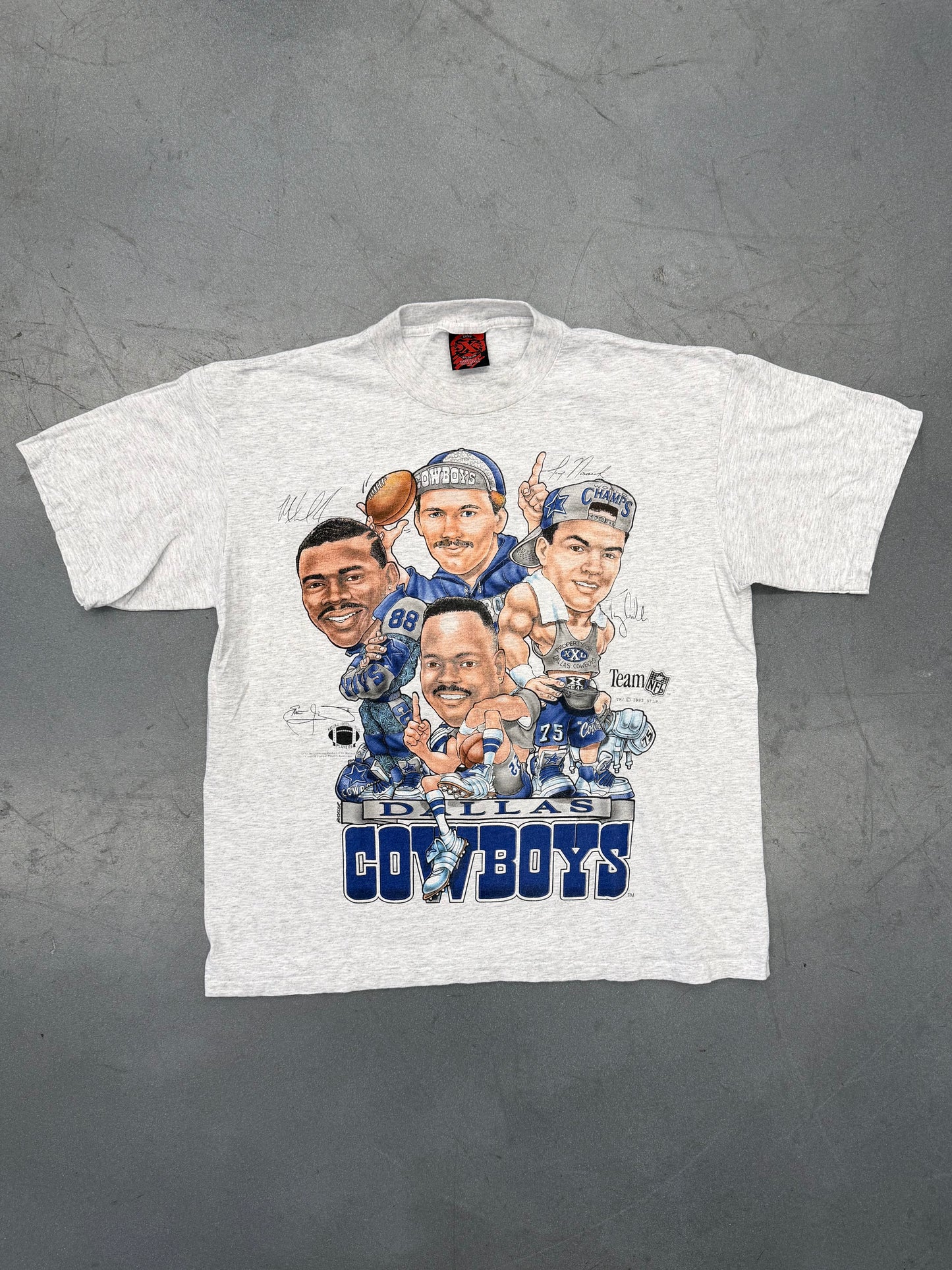 1993 DALLAS COWBOYS BIG HEAD TEAM TEE (XPLOSION TAG)