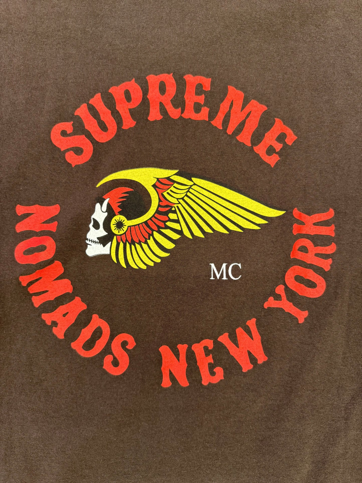2002 SUPREM HELLS ANGELS NOMADS NEW YORK TEE - MOCHA