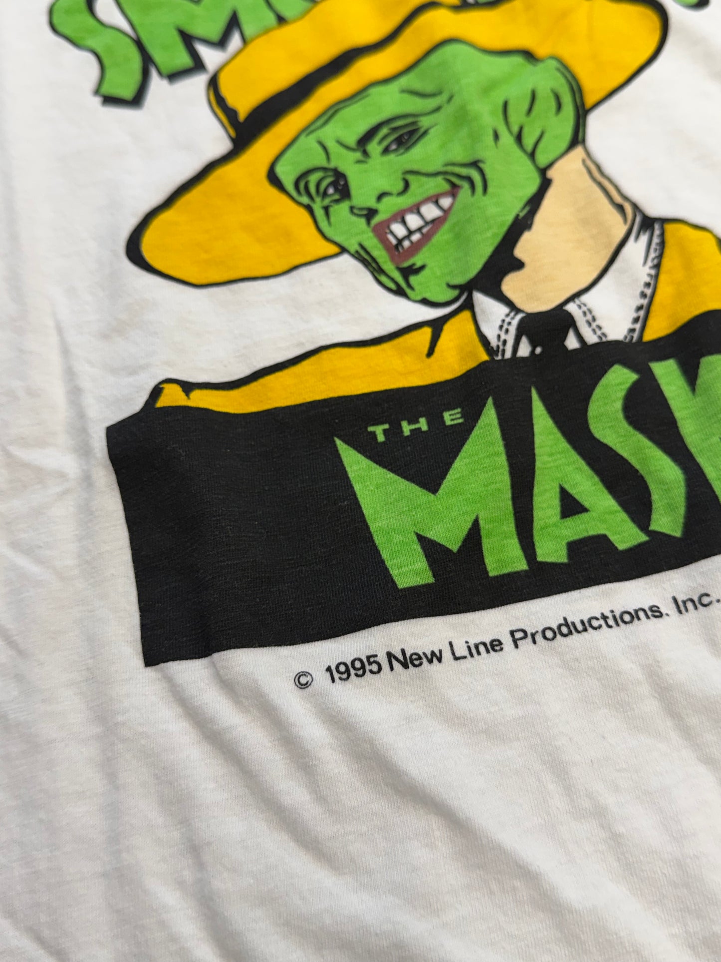 1995 THE MASK "SMOKIN!" EUROPEAN MOVIE PROMO TEE (BANPRESTO TAG)
