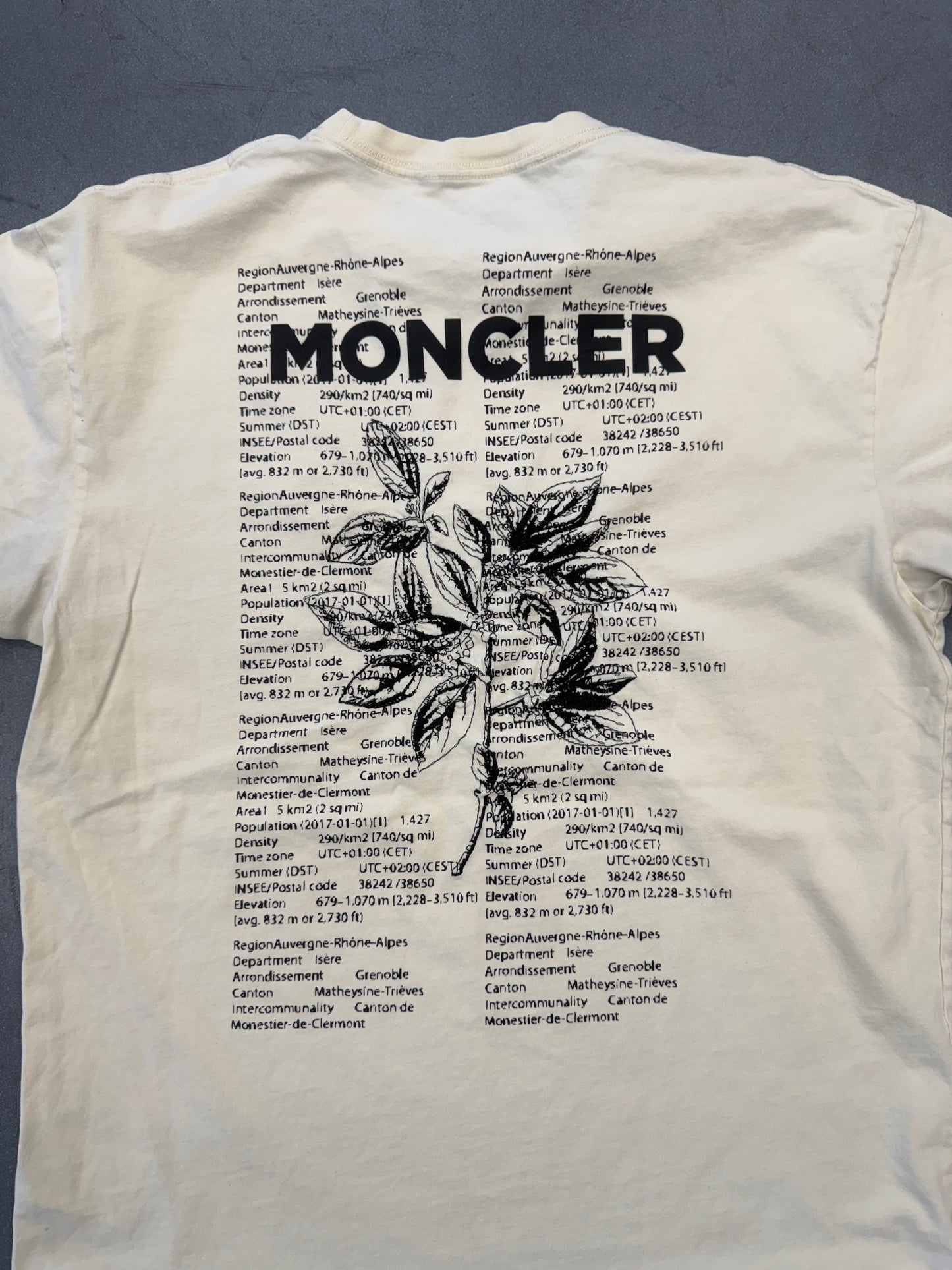 MONCLER GENIUS 2 1952 EMBROIDERED TEE - CREAM