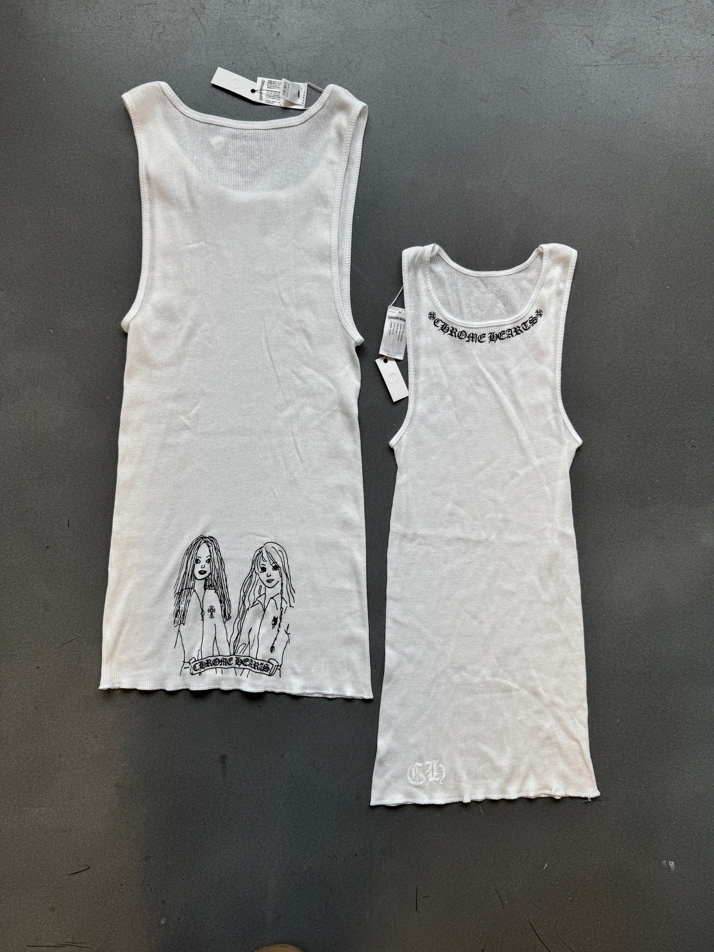 CHROME HEARTS MAYUMI RIB TANK TOP - WHITE (XL) (NEW)