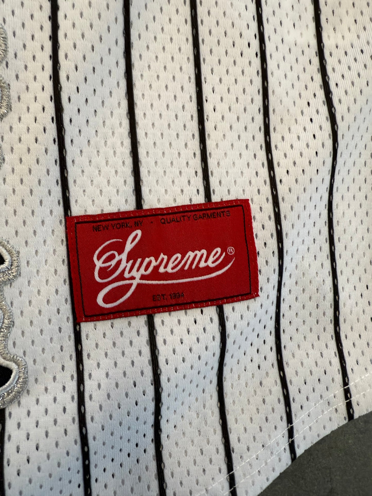 SS25 SUPREME HOMERUN BASEBALL JERSEY WHITE