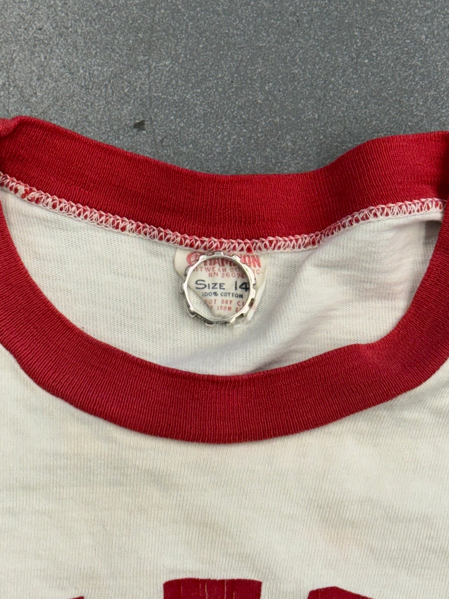 60S YOUTH COLEGIO SAN JOSE PLYSICAL ED. RINGER TEE (CHAMPION TAG)