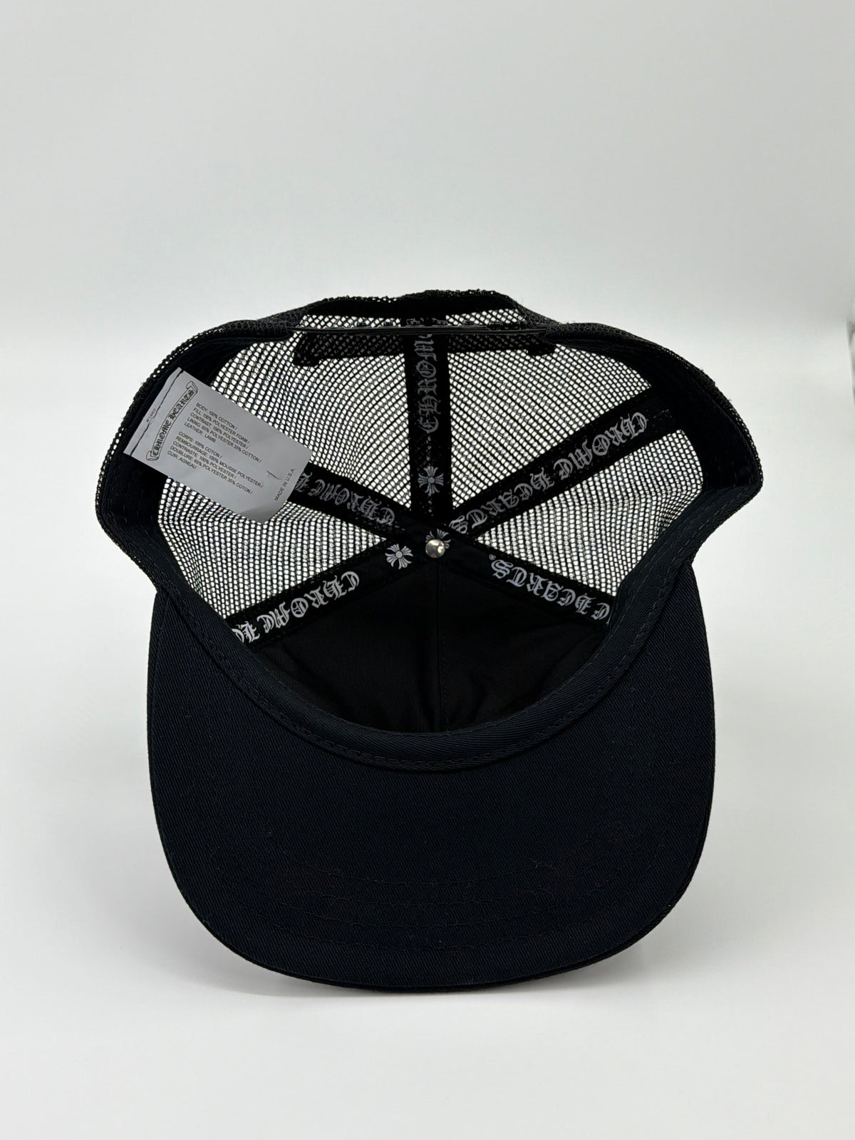 CHROME HEARTS LEATHER FUCK PATCH TRUCKER HAT