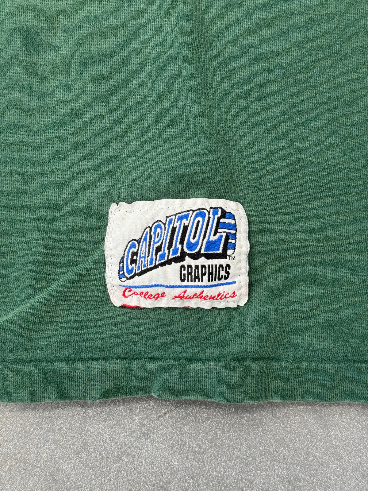 90'S MIAMI HURRICANES UNIVERSITY OF MIAMI SEBASTIAN TEE (CAPITOL GRAPHICS TAG)