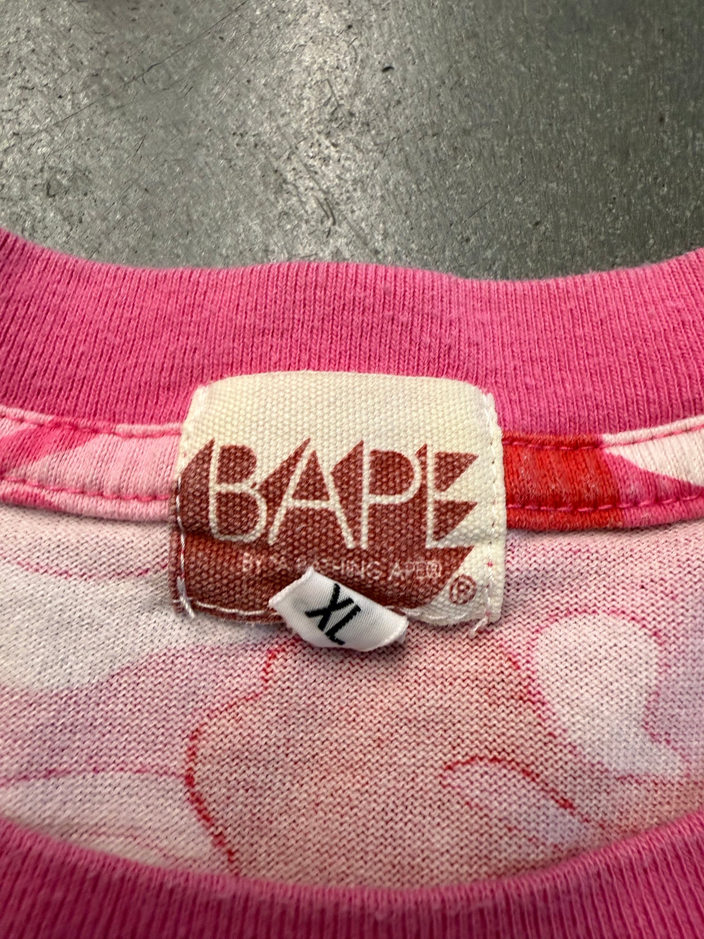 VINTAGE A BATHING APE BAPE ABC CAMO TEE - PINK (XL)