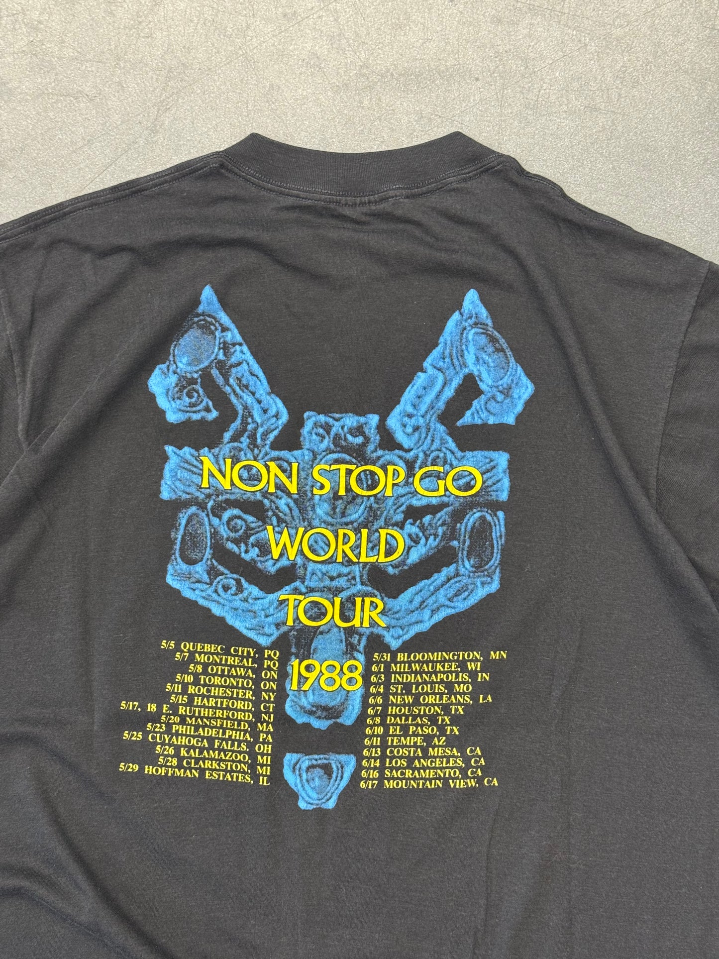 1988 ROBERT PLANT NON STOP GO WORLD TOUR TEE (ROYAL FIRST CLASS TAG)